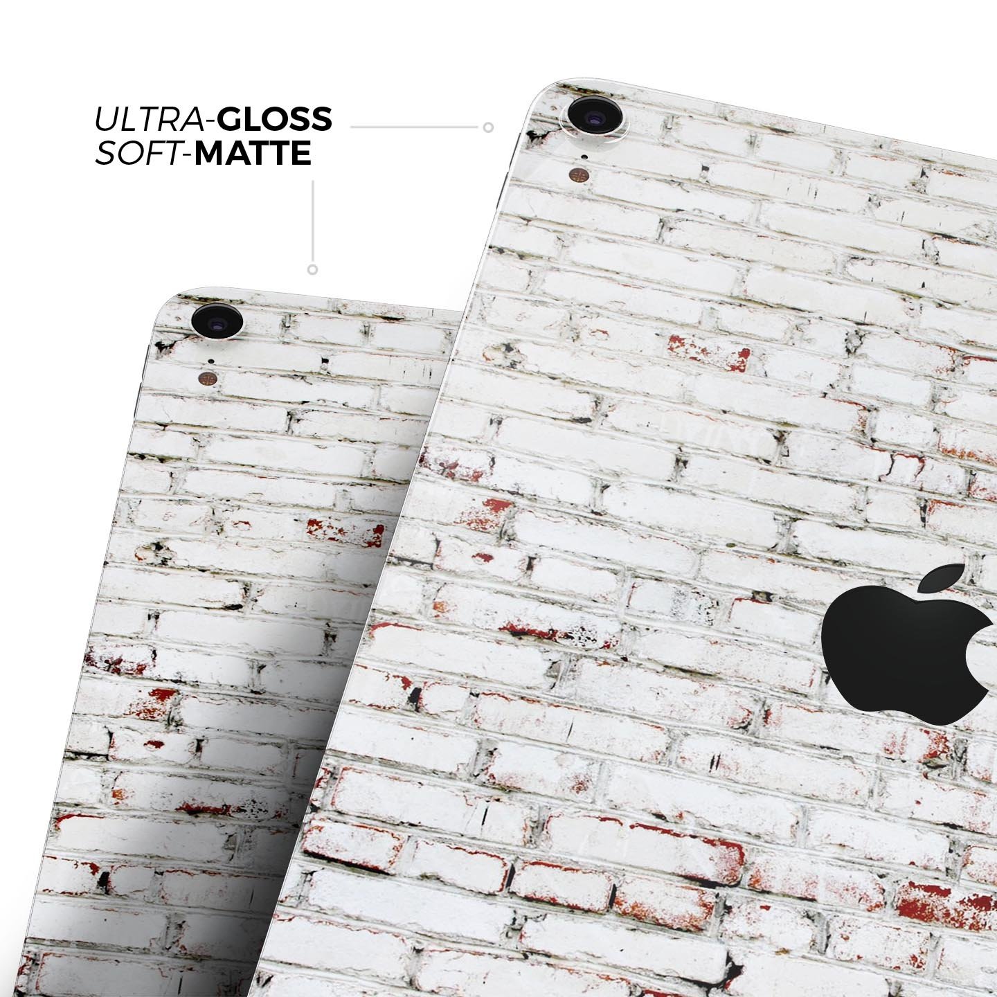 Grungy Red & White Brick Wall skin decal for Apple devices, showcasing a stylish design with a textured brick pattern.