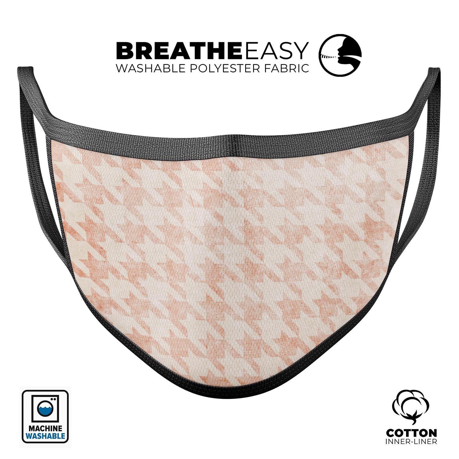 Grungy Tangerine Dream Pattern mouth cover, showcasing vibrant colors and unique design, made from soft cotton and memory foam.