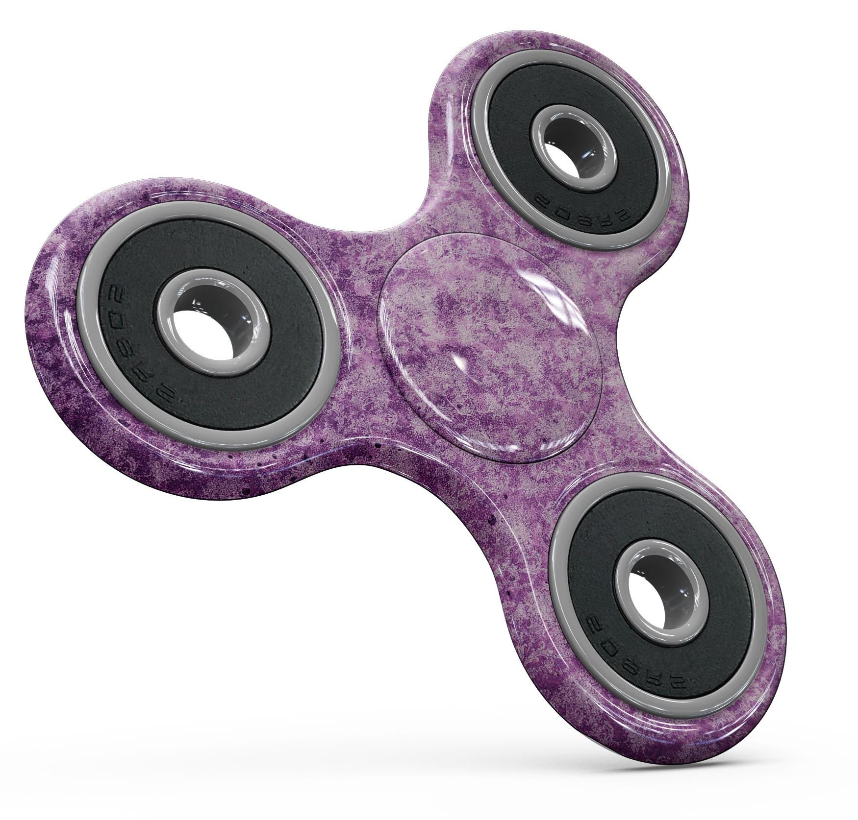 Grungy Violet Damask Pattern Full-Body Skin-Kit for fidget spinners, showcasing a stylish design with vibrant colors and intricate patterns.