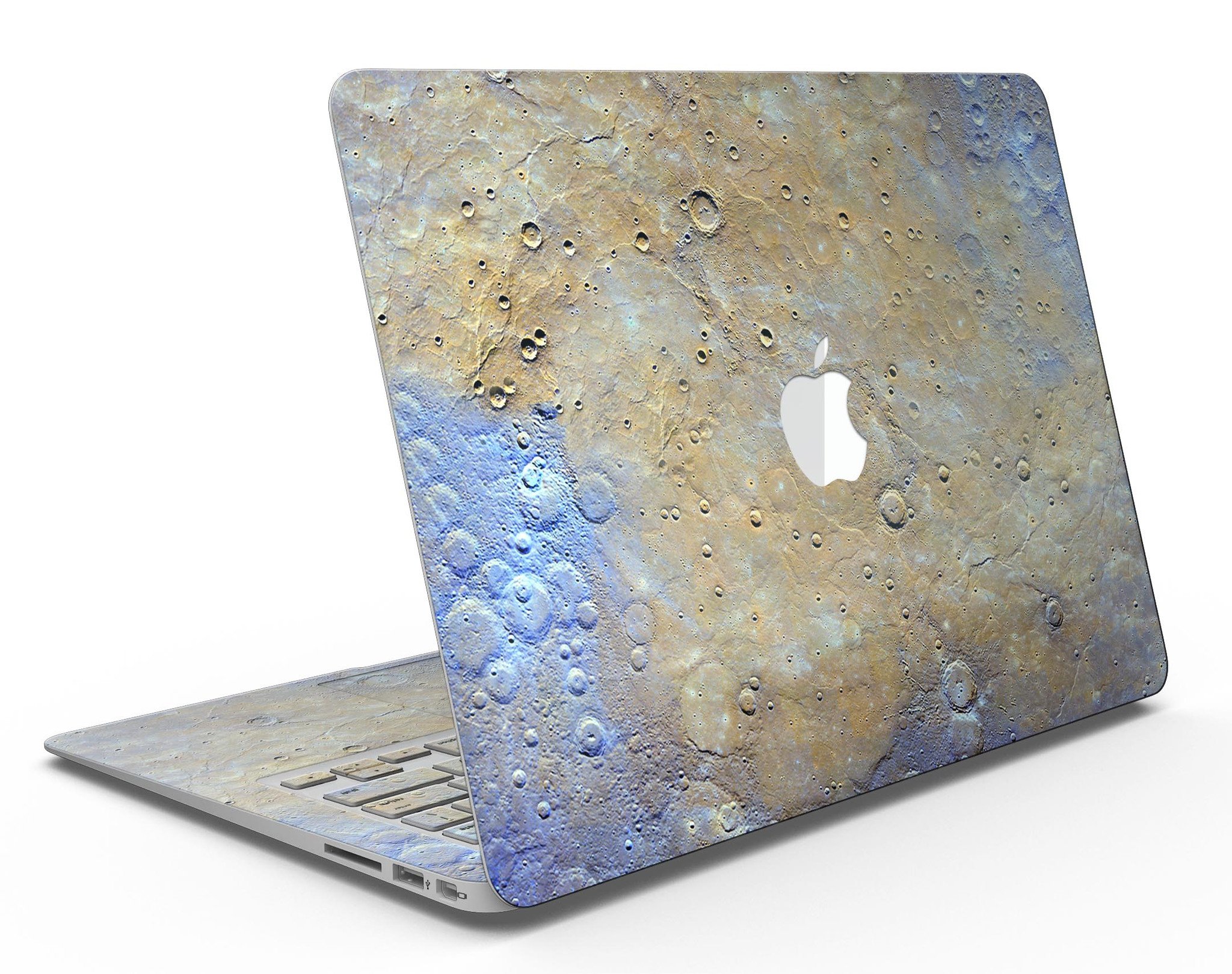 Grungy Watercolor Boiling Surface MacBook Air Skin Kit showcasing vibrant colors and artistic design.