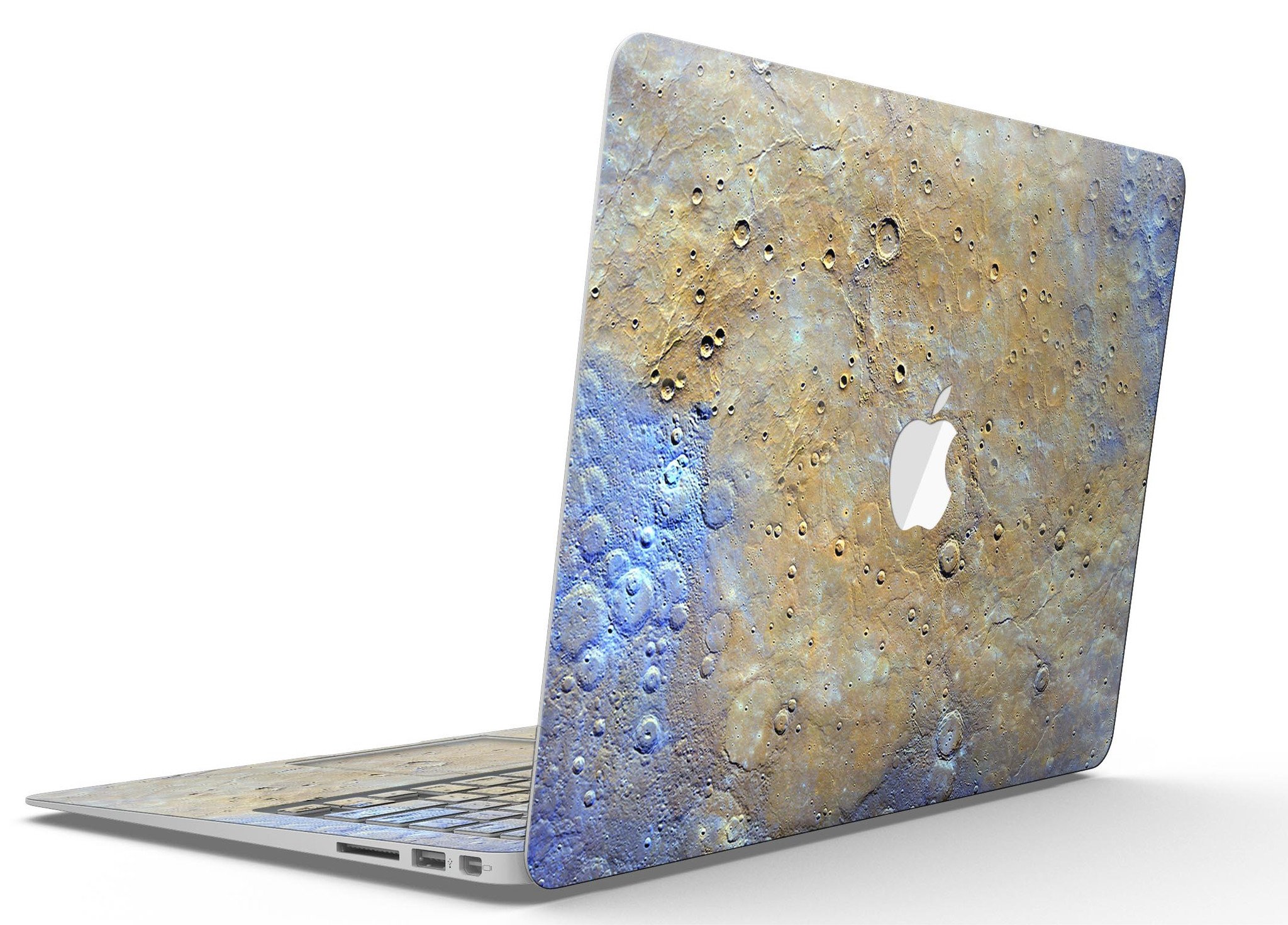 Grungy Watercolor Boiling Surface MacBook Air Skin Kit showcasing vibrant colors and artistic design.