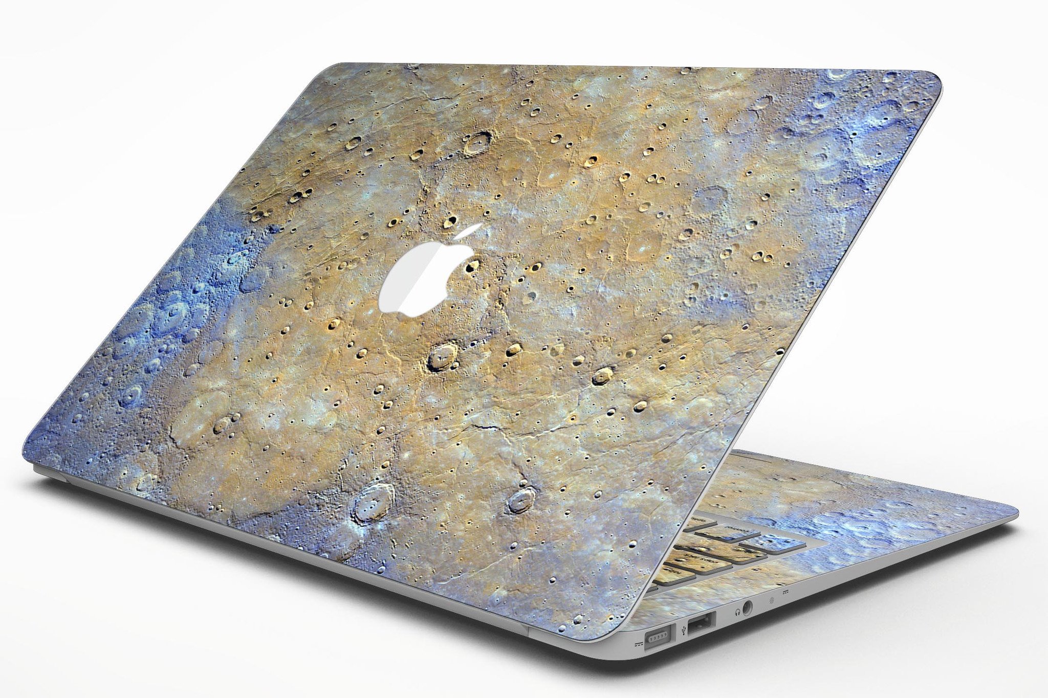 Grungy Watercolor Boiling Surface MacBook Air Skin Kit showcasing vibrant colors and artistic design.