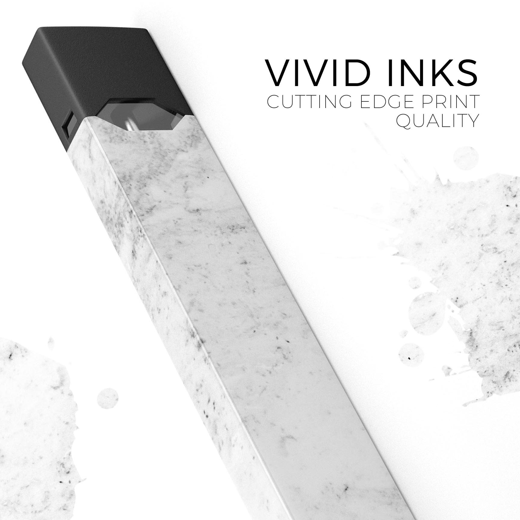 Grungy White Marble decal skin wrap for JUUL vaping device, showcasing its stylish design and protective features.