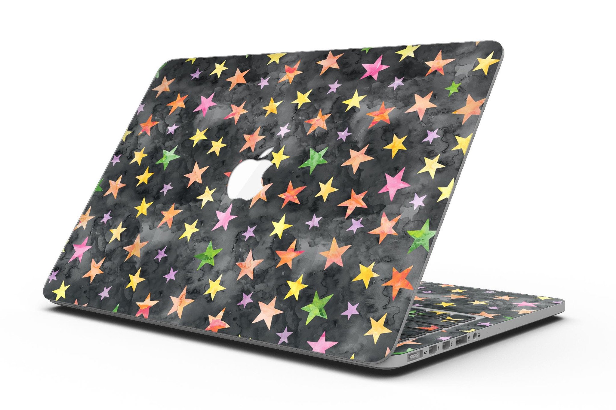 Halloween Color Stars skin for MacBook Pro with Retina Display, showcasing vibrant colors and festive design.