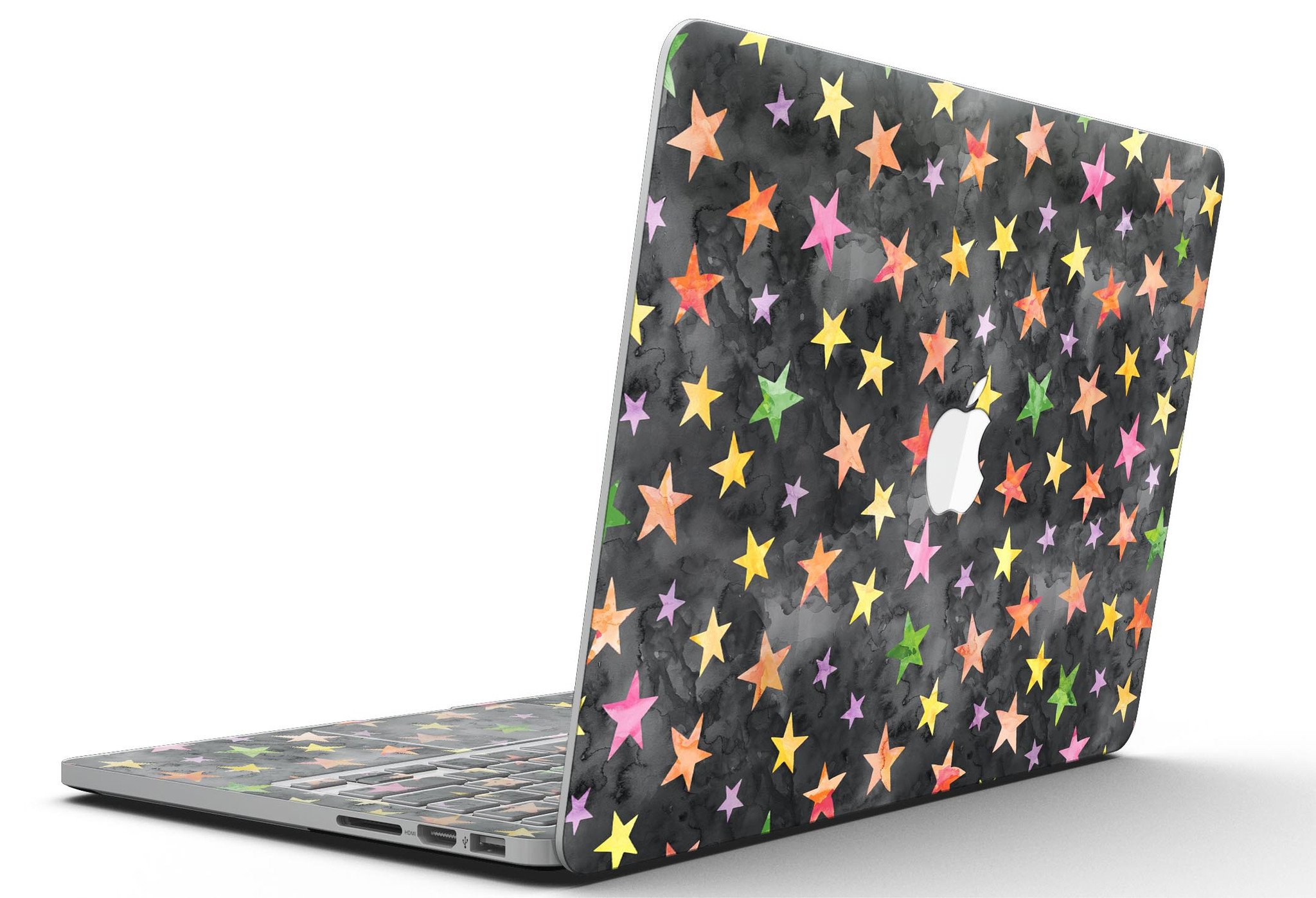 Halloween Color Stars skin for MacBook Pro with Retina Display, showcasing vibrant colors and festive design.