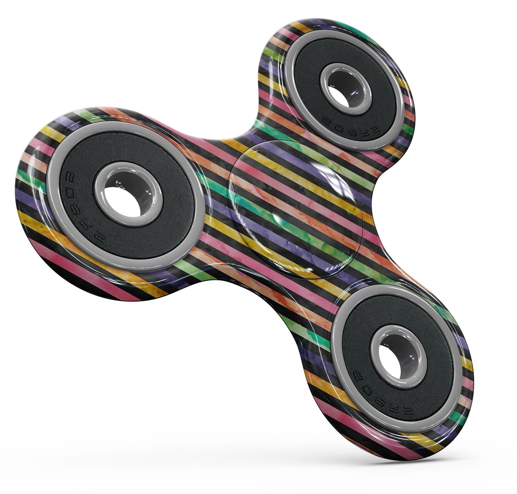 Halloween Color Stripes Full-Body Fidget Spinner Skin-Kit showcasing vibrant colors and design, perfect for customization.