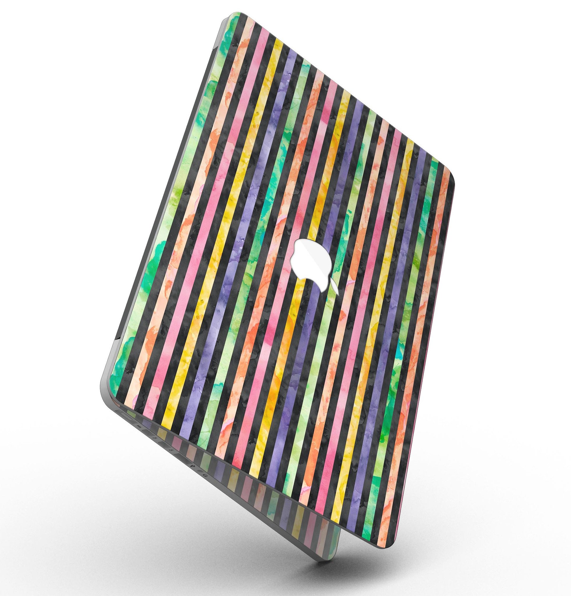 Halloween Color Stripes skin for MacBook Pro with Retina Display, showcasing vibrant colors and a stylish design.