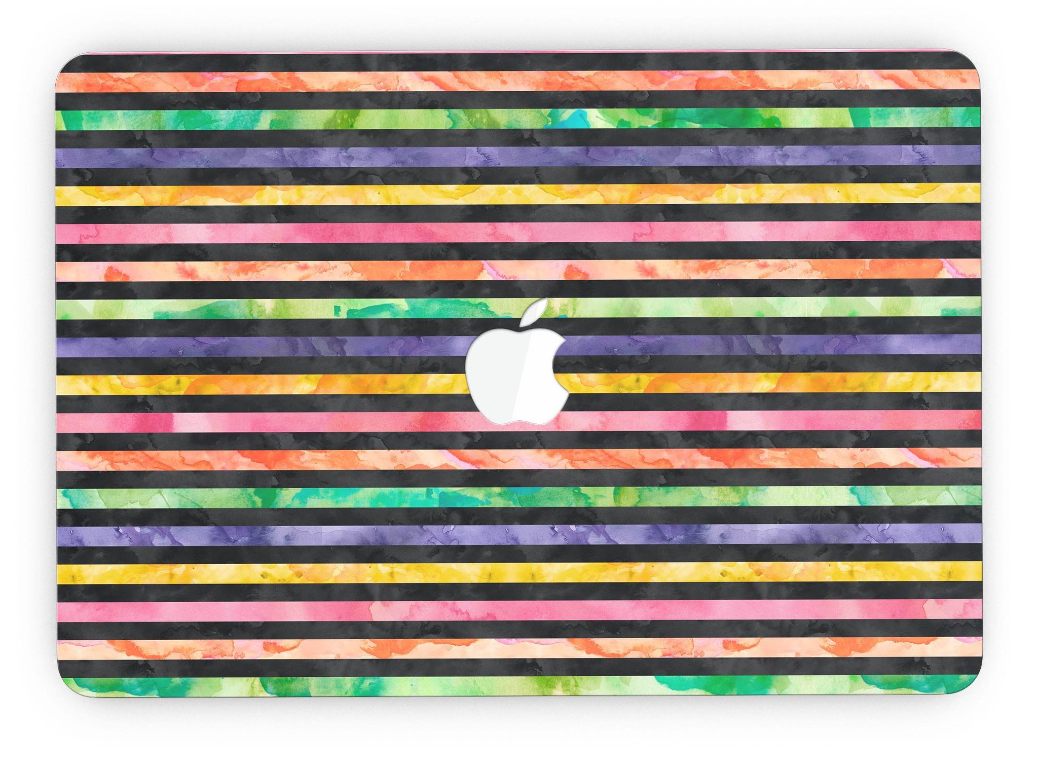 Halloween Color Stripes skin for MacBook Pro with Retina Display, showcasing vibrant colors and a stylish design.