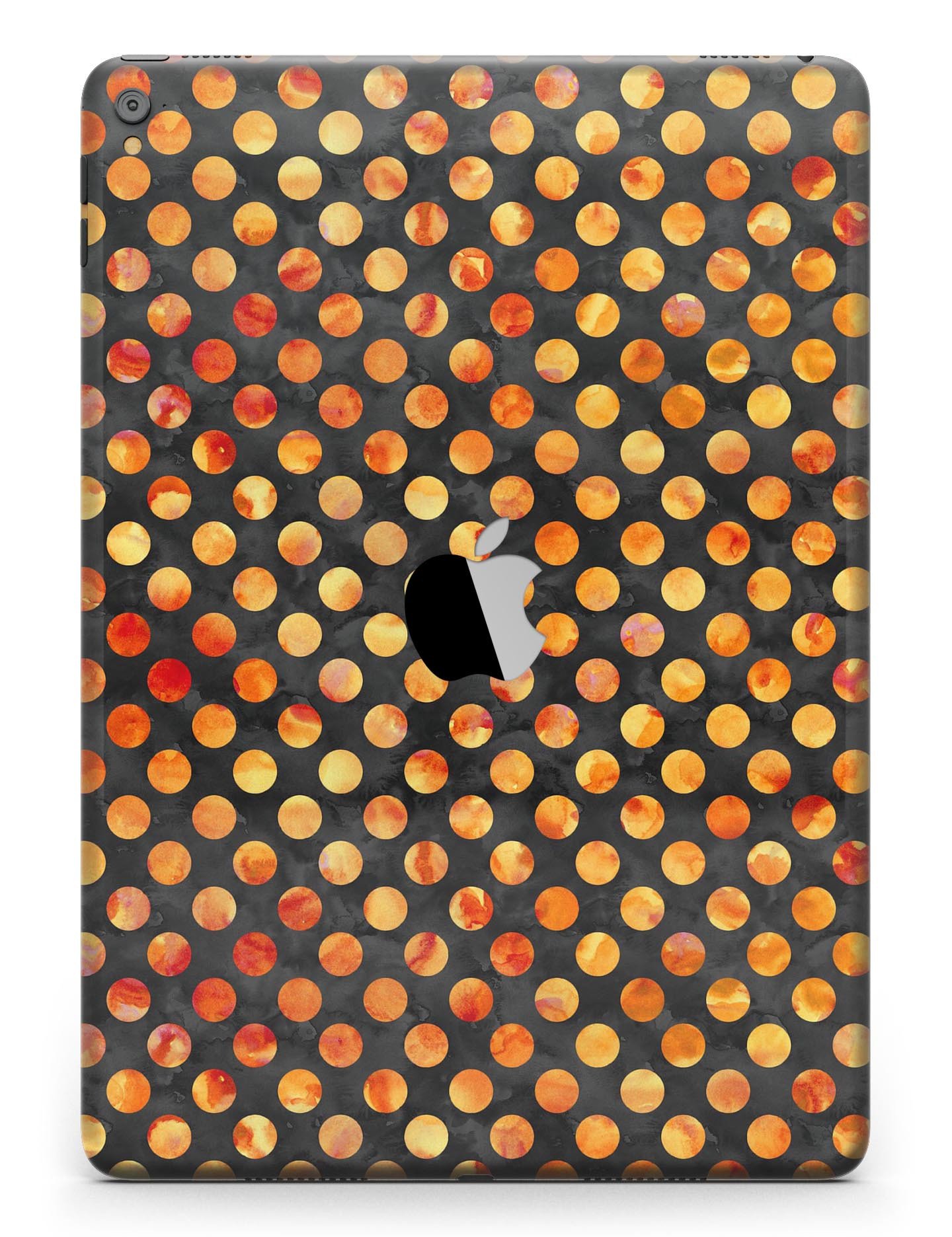 Halloween Watercolor Dots Full Body Skin for iPad Pro, showcasing vibrant colors and unique design.