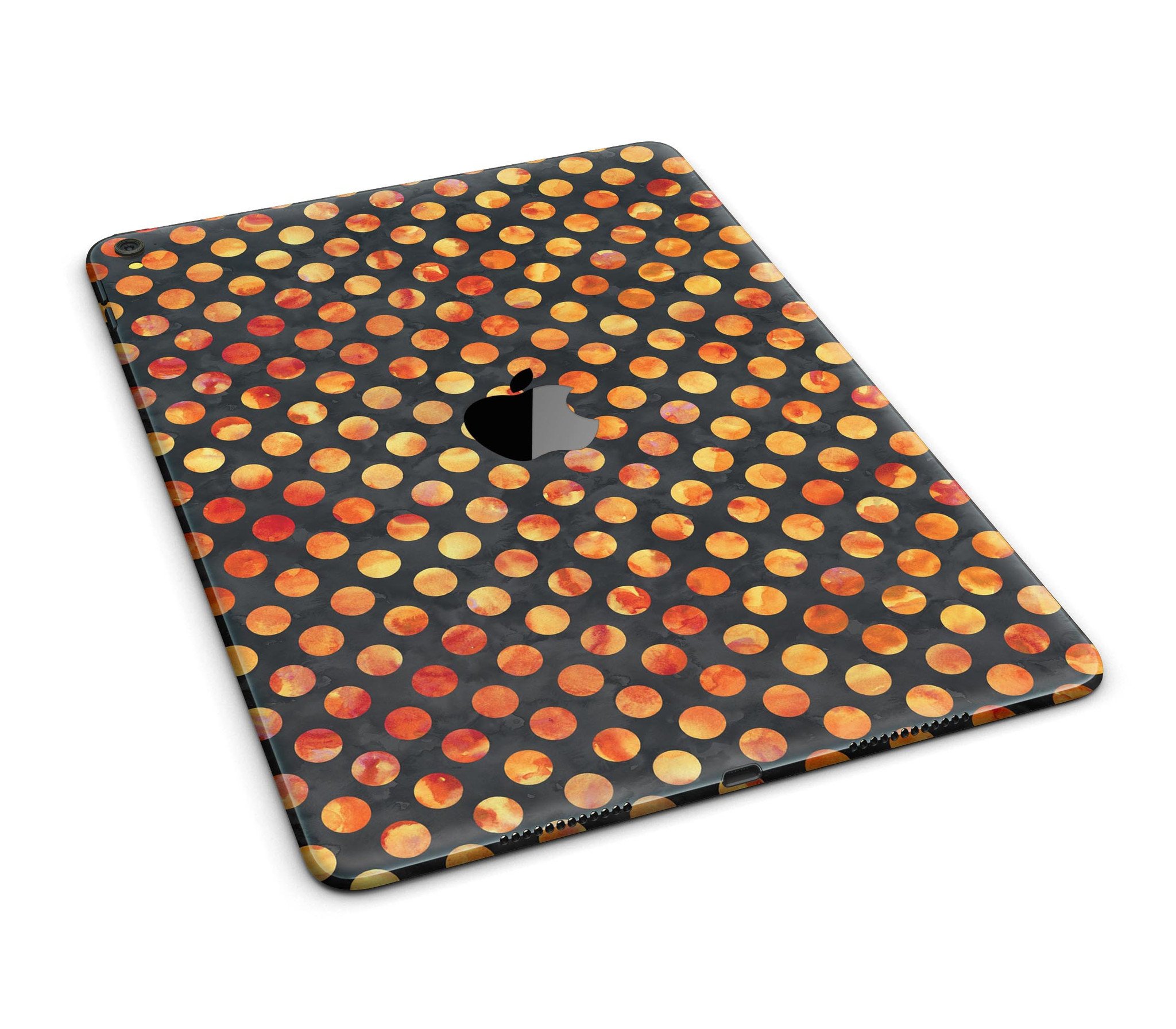 Halloween Watercolor Dots Full Body Skin for iPad Pro, showcasing vibrant colors and unique design.