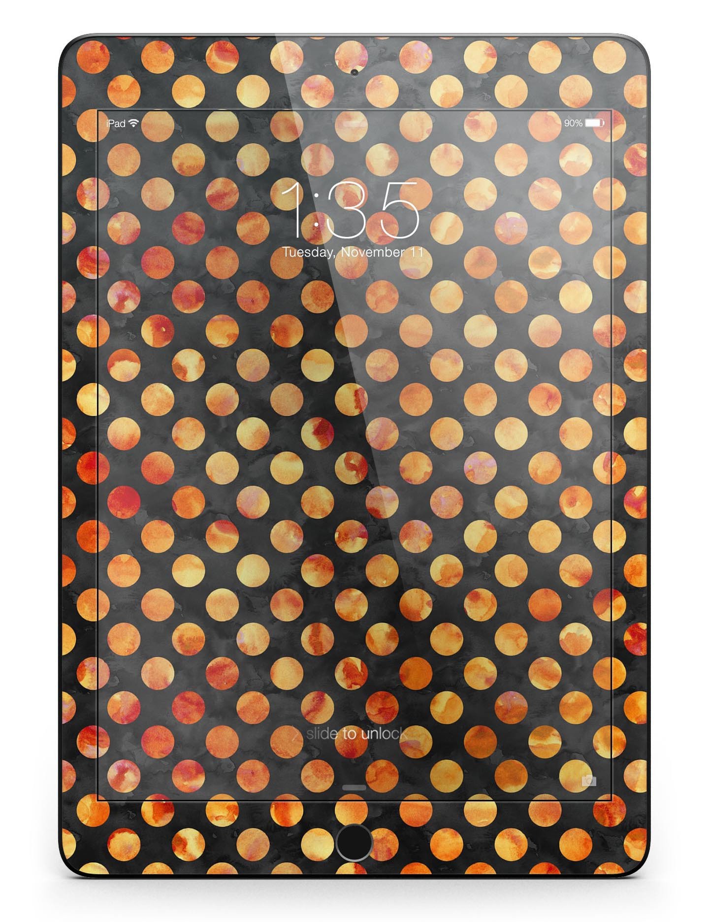 Halloween Watercolor Dots Full Body Skin for iPad Pro, showcasing vibrant colors and unique design.