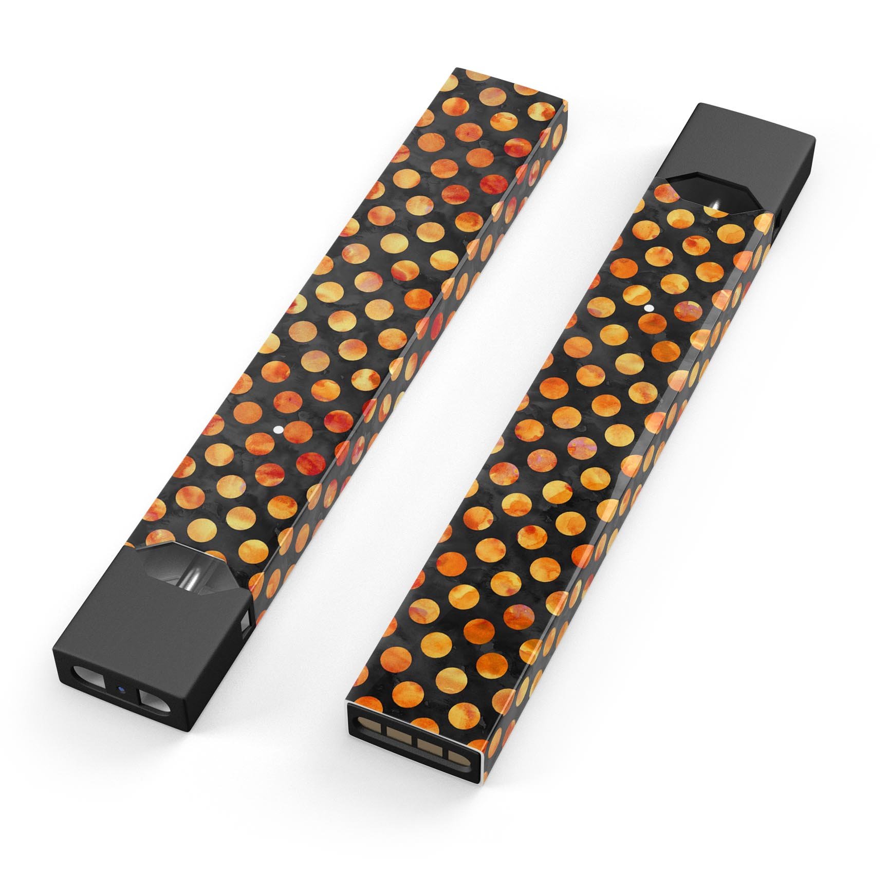 Halloween Watercolor Dots skin-wrap sticker designed for JUUL vaping device, featuring vibrant colors and a protective layer.