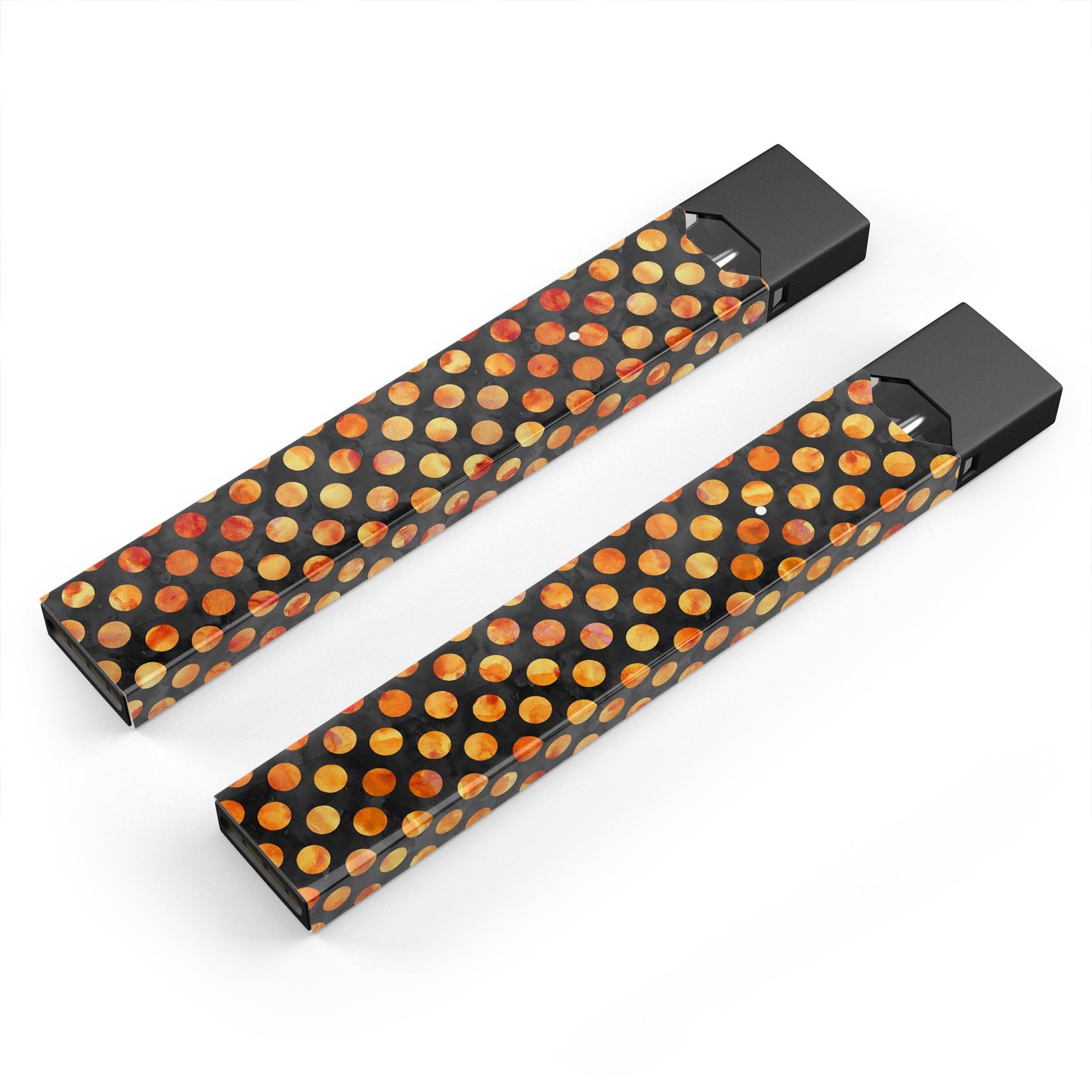 Halloween Watercolor Dots skin-wrap sticker designed for JUUL vaping device, featuring vibrant colors and a protective layer.