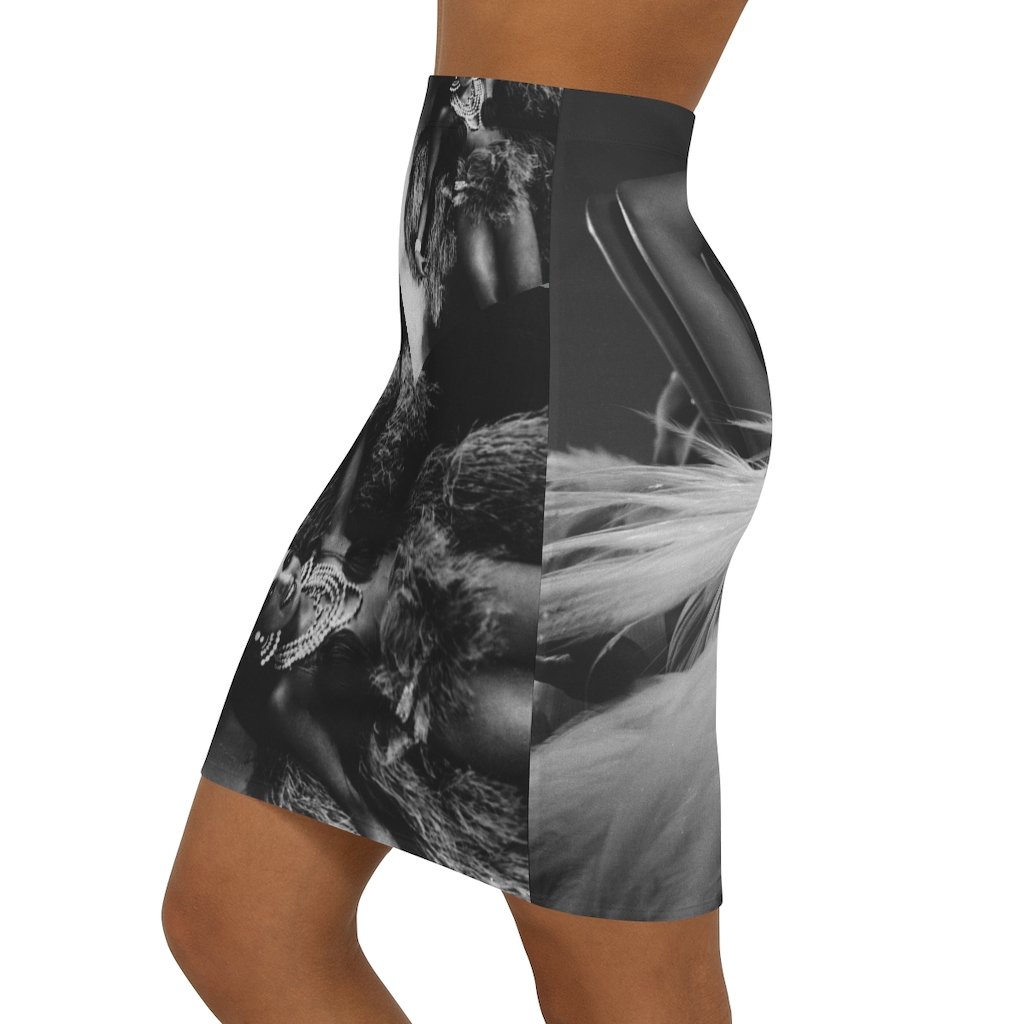 Haute Baker Garde Skirt showcasing a sleek design with a four-way stretch fabric and elastic waistband.