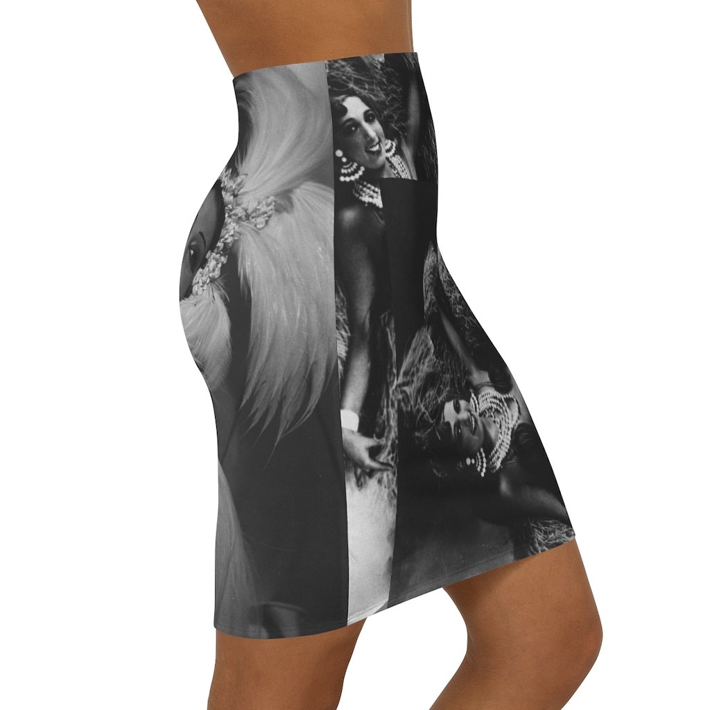 Haute Baker Garde Skirt showcasing a sleek design with a four-way stretch fabric and elastic waistband.