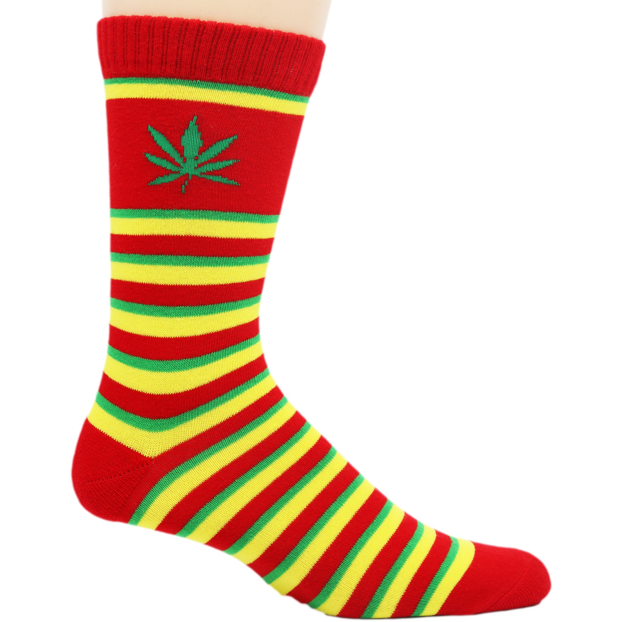 Hazy Weed Crew Socks featuring optical illusion design and marijuana logo, perfect for streetwear and skater culture.