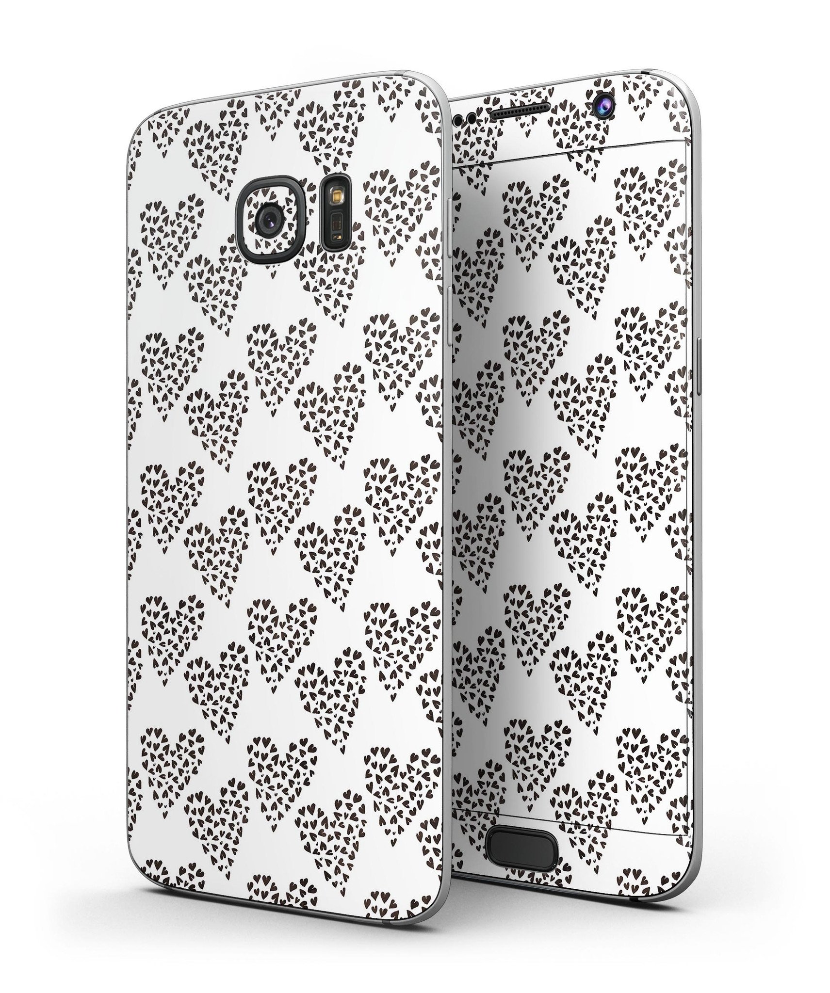 Hearts within Hearts Full Body Skin-Kit for Samsung Galaxy S7, showcasing vibrant design and premium vinyl material.