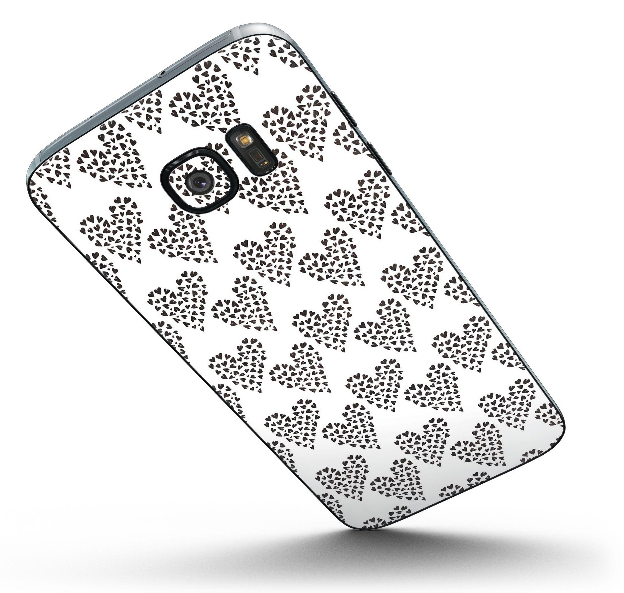 Hearts within Hearts Full Body Skin-Kit for Samsung Galaxy S7, showcasing vibrant design and premium vinyl material.