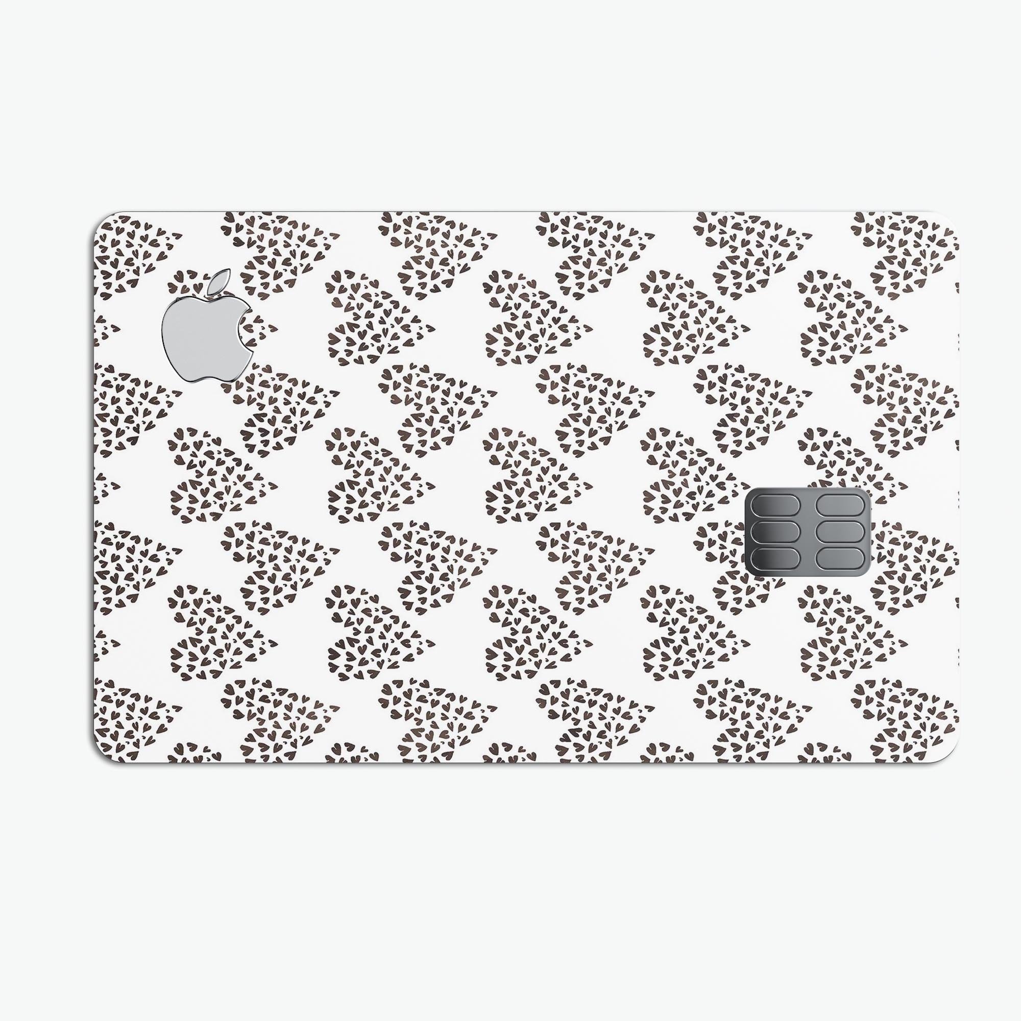 Hearts within Hearts Premium Protective Decal Skin-Kit for Apple Card, showcasing its stylish design and durable vinyl material.