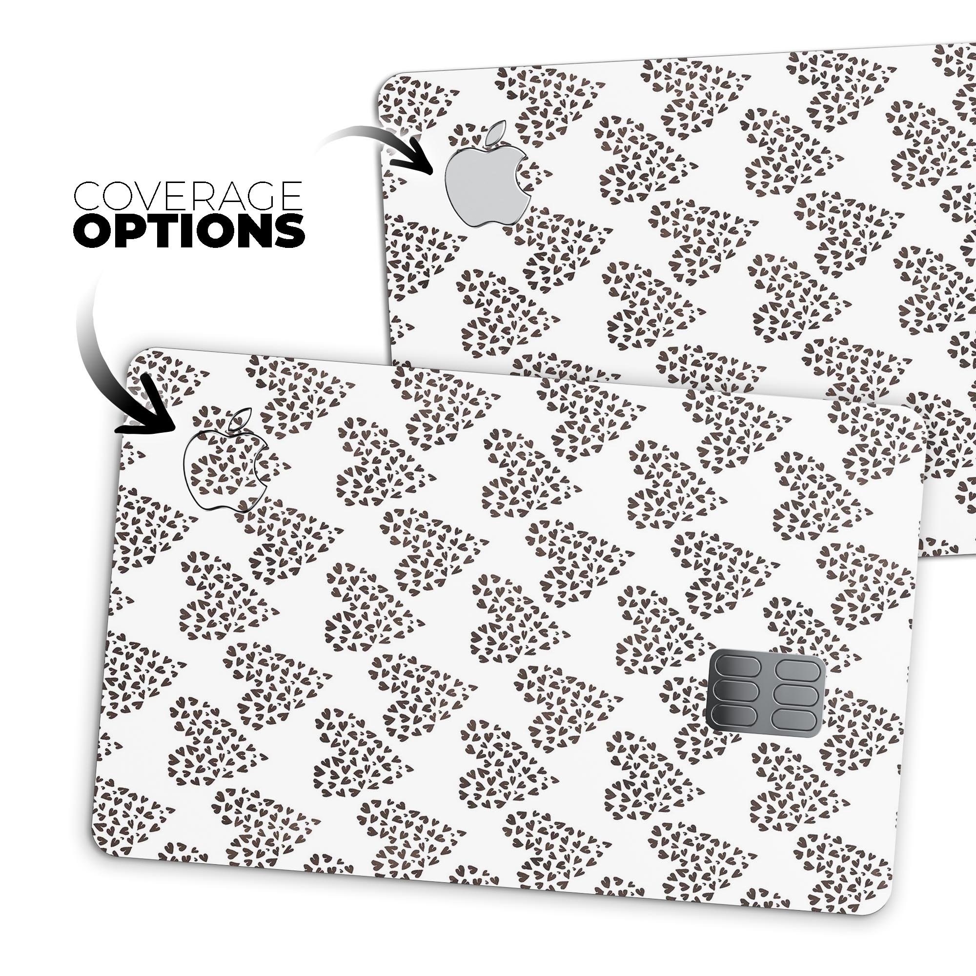 Hearts within Hearts Premium Protective Decal Skin-Kit for Apple Card, showcasing its stylish design and durable vinyl material.