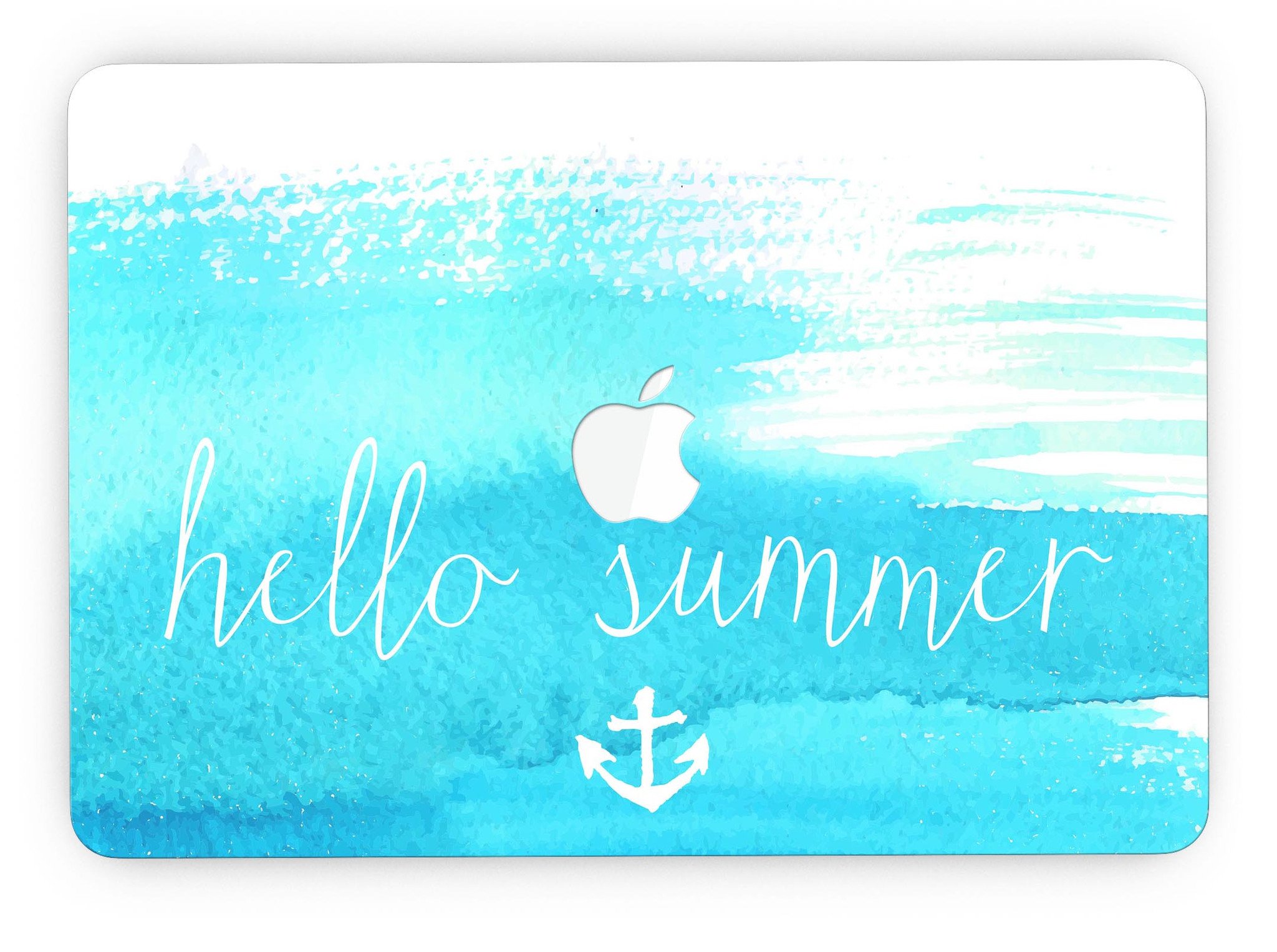 Hello Summer Blue Watercolor Anchor V2 skin for MacBook Pro with Retina Display, showcasing vibrant blue watercolor design.