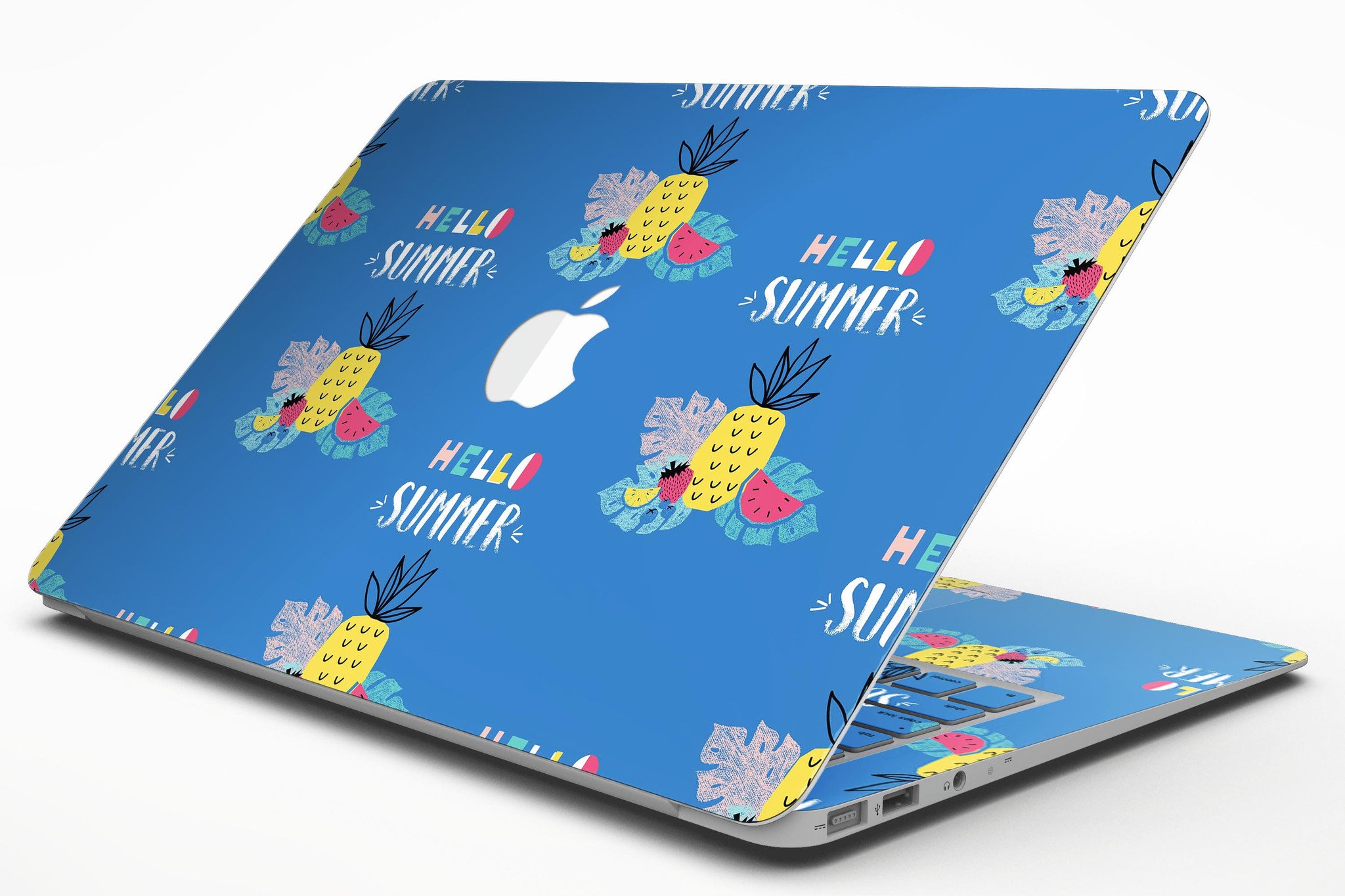 Hello Summer Love v1 MacBook Air Skin Kit featuring vibrant summer-themed design, perfect for personalizing and protecting your laptop.