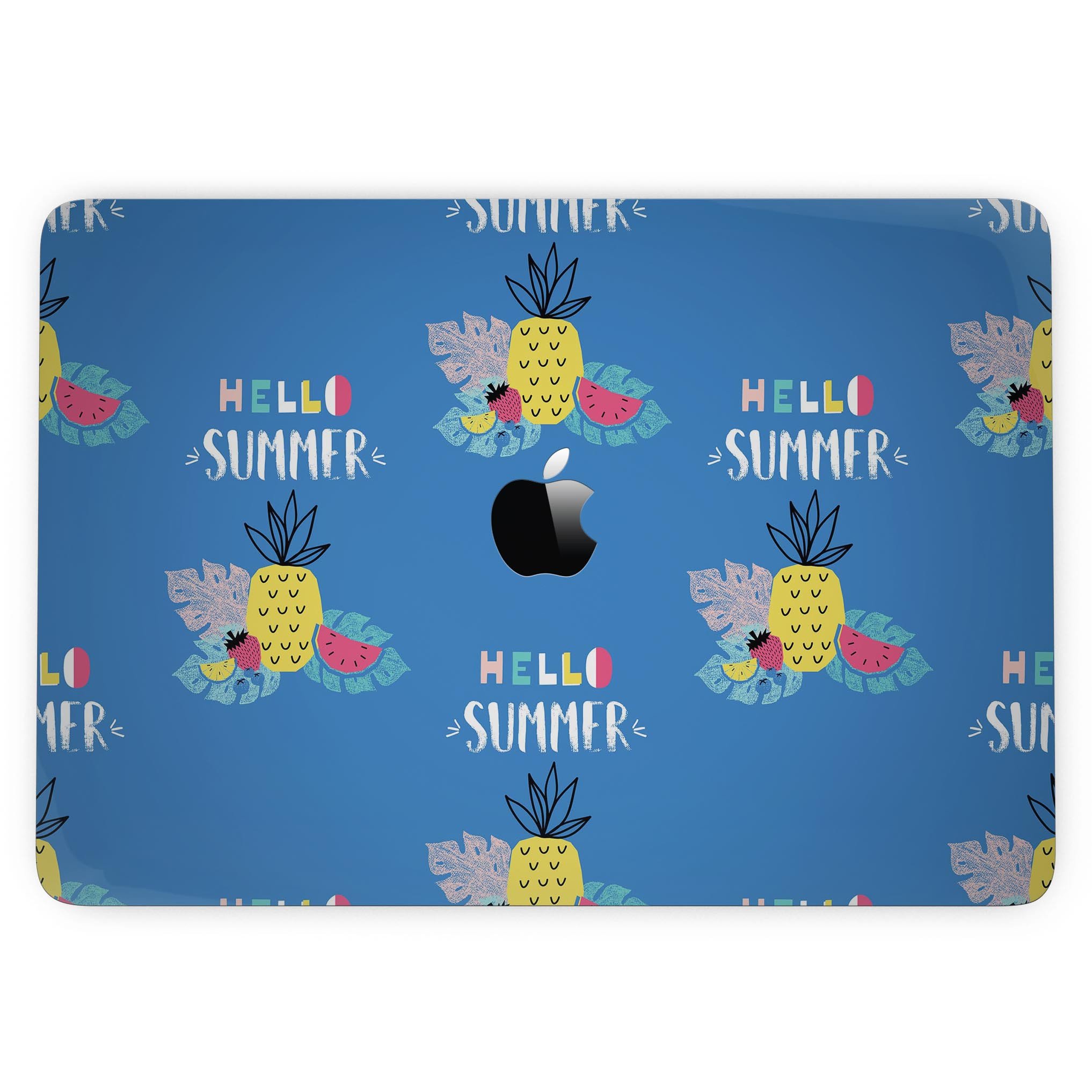 Hello Summer Love skin kit for MacBook Pro with Touch Bar, featuring vibrant design and premium vinyl material for protection.