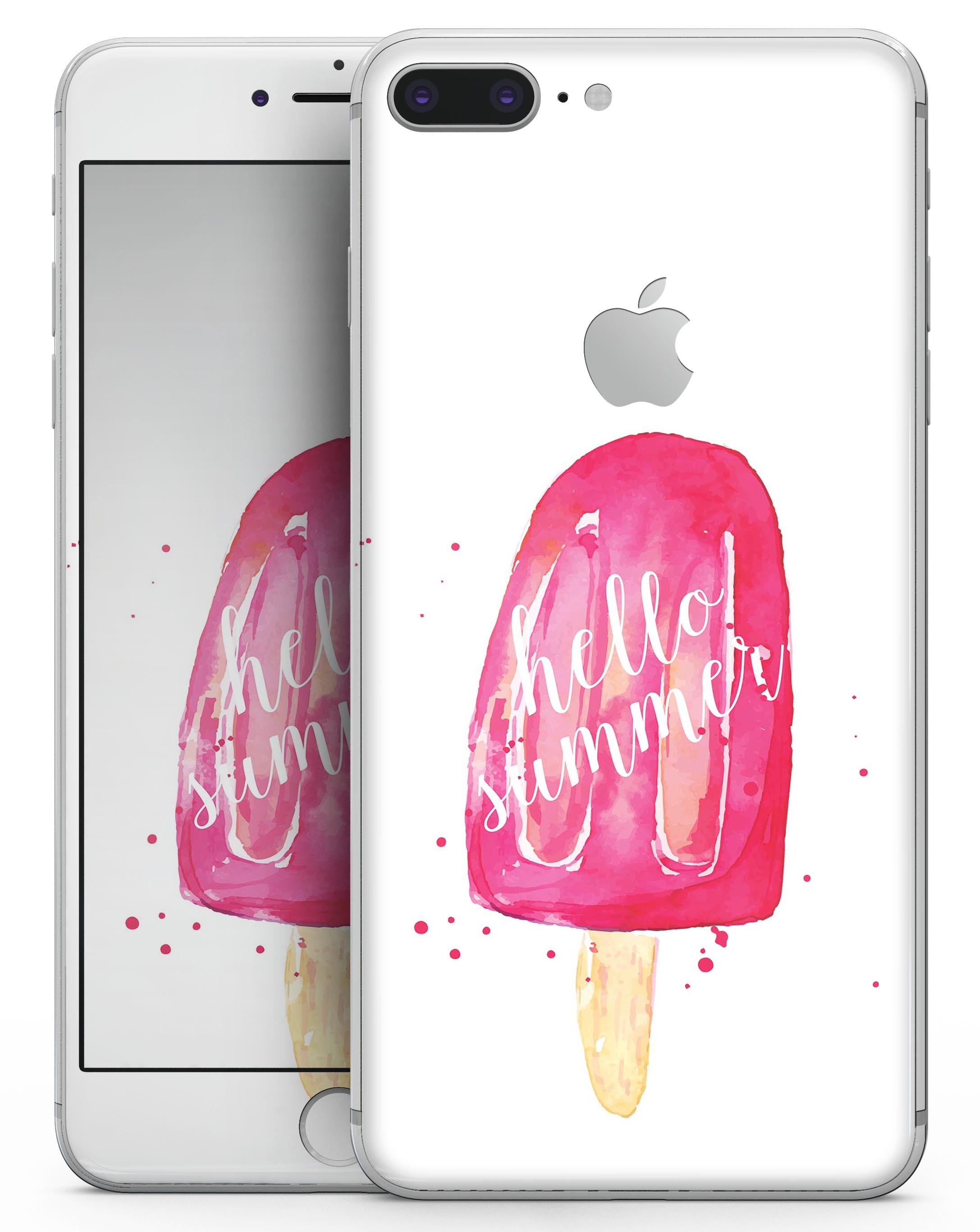 Hello Summer Popcicle skin for iPhone 8 and 8 Plus, featuring vibrant colors and a stylish design.