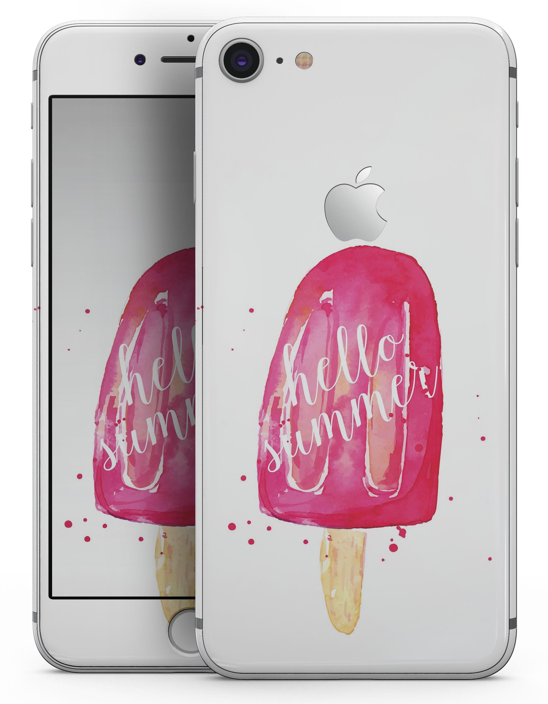 Hello Summer Popcicle skin for iPhone 8 and 8 Plus, featuring vibrant colors and a stylish design.