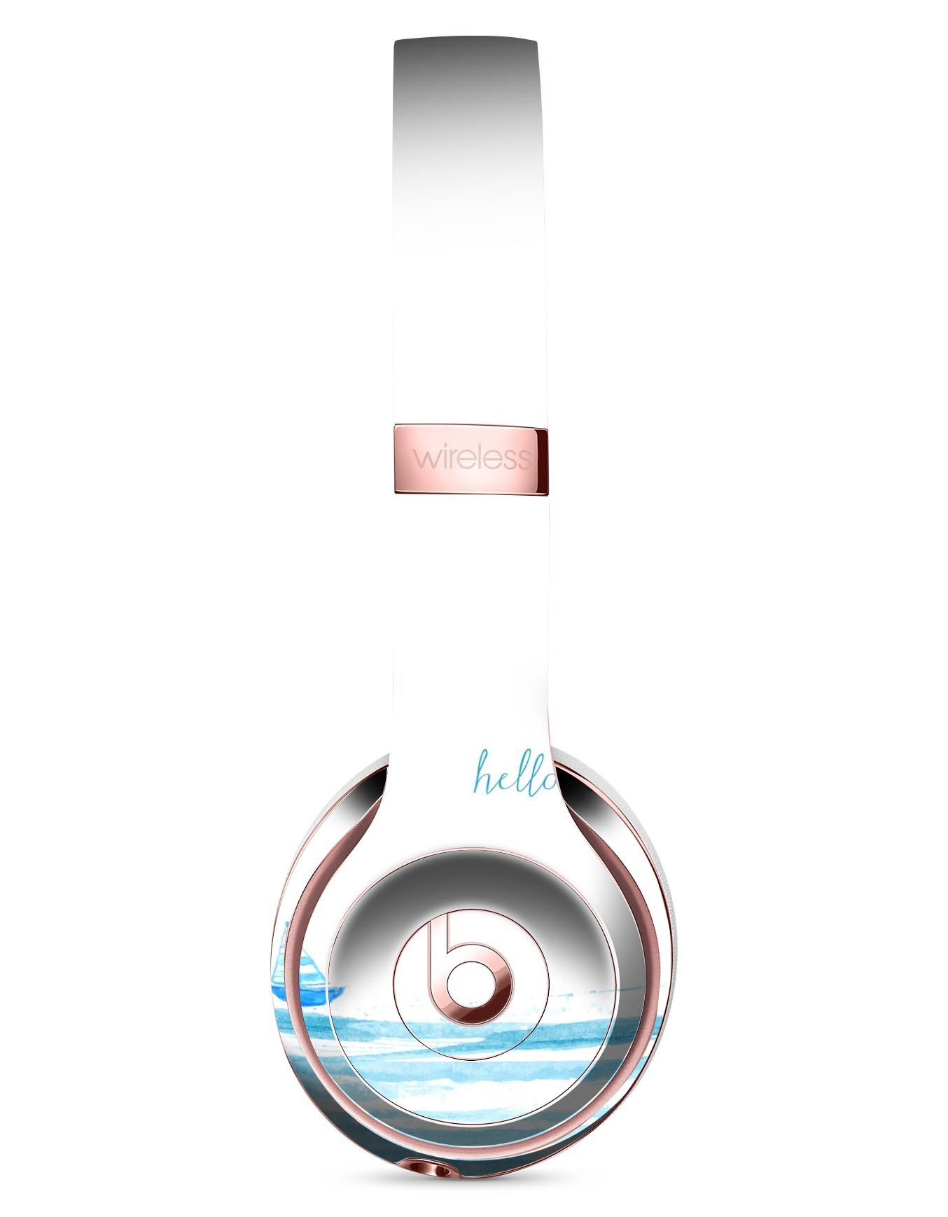 Hello Summer Sailboat Full-Body Skin Kit for Beats by Dre Solo 3, featuring a vibrant summer-themed design.