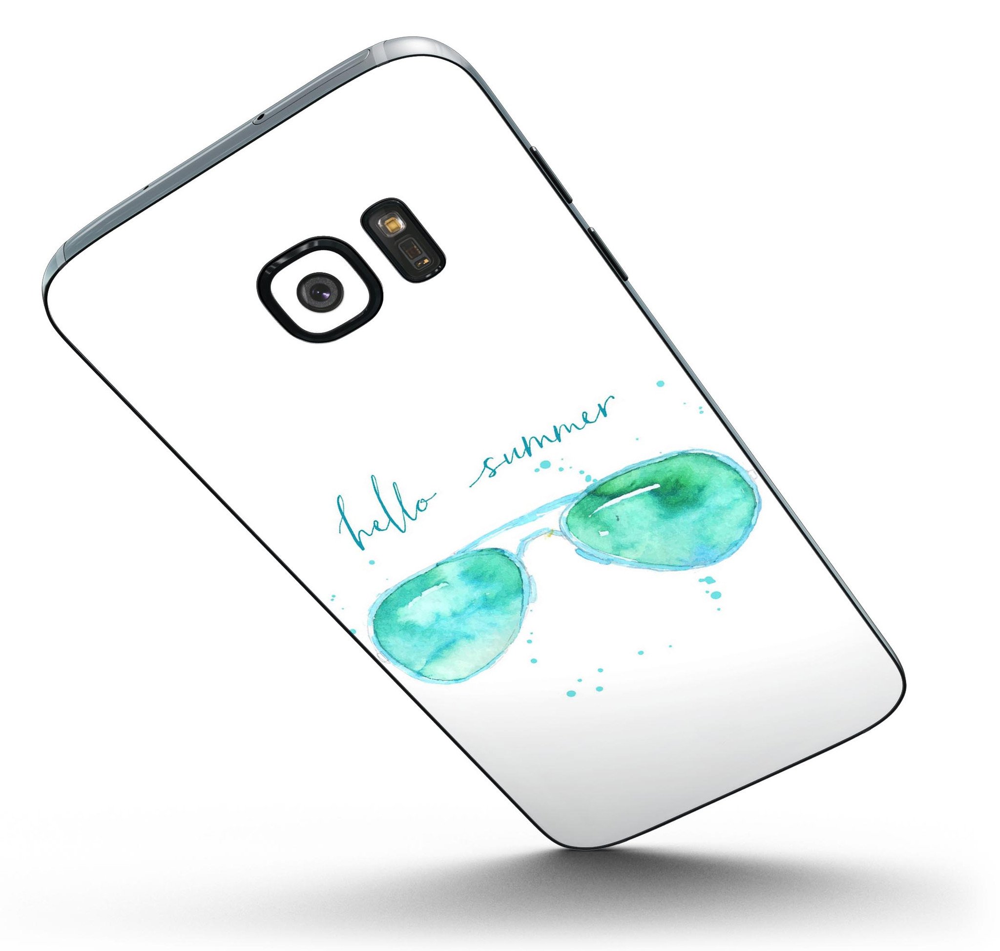 Hello Summer Sunglasses skin kit for Samsung Galaxy S7, showcasing vibrant design and full-body coverage.