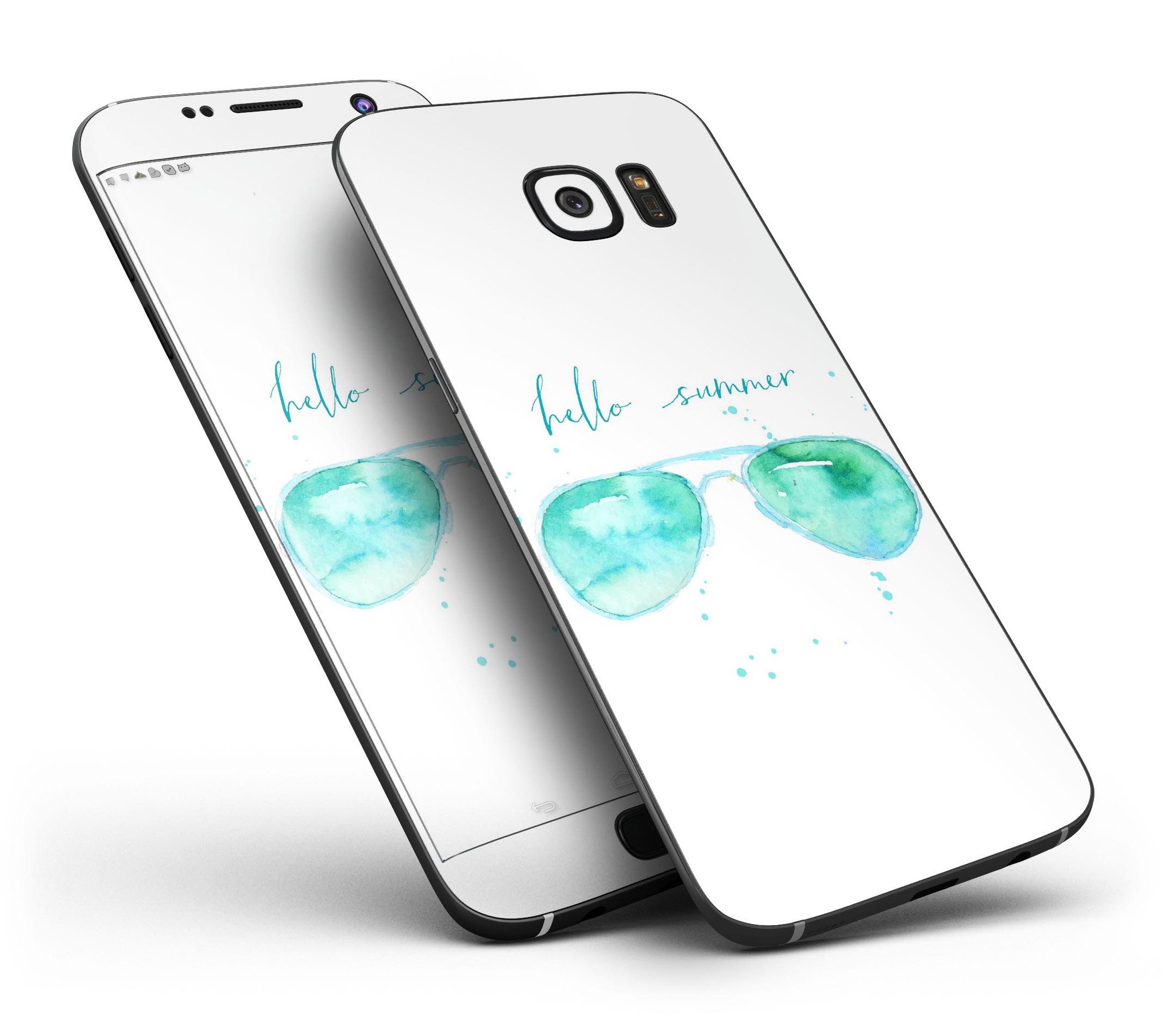 Hello Summer Sunglasses skin kit for Samsung Galaxy S7, showcasing vibrant design and full-body coverage.