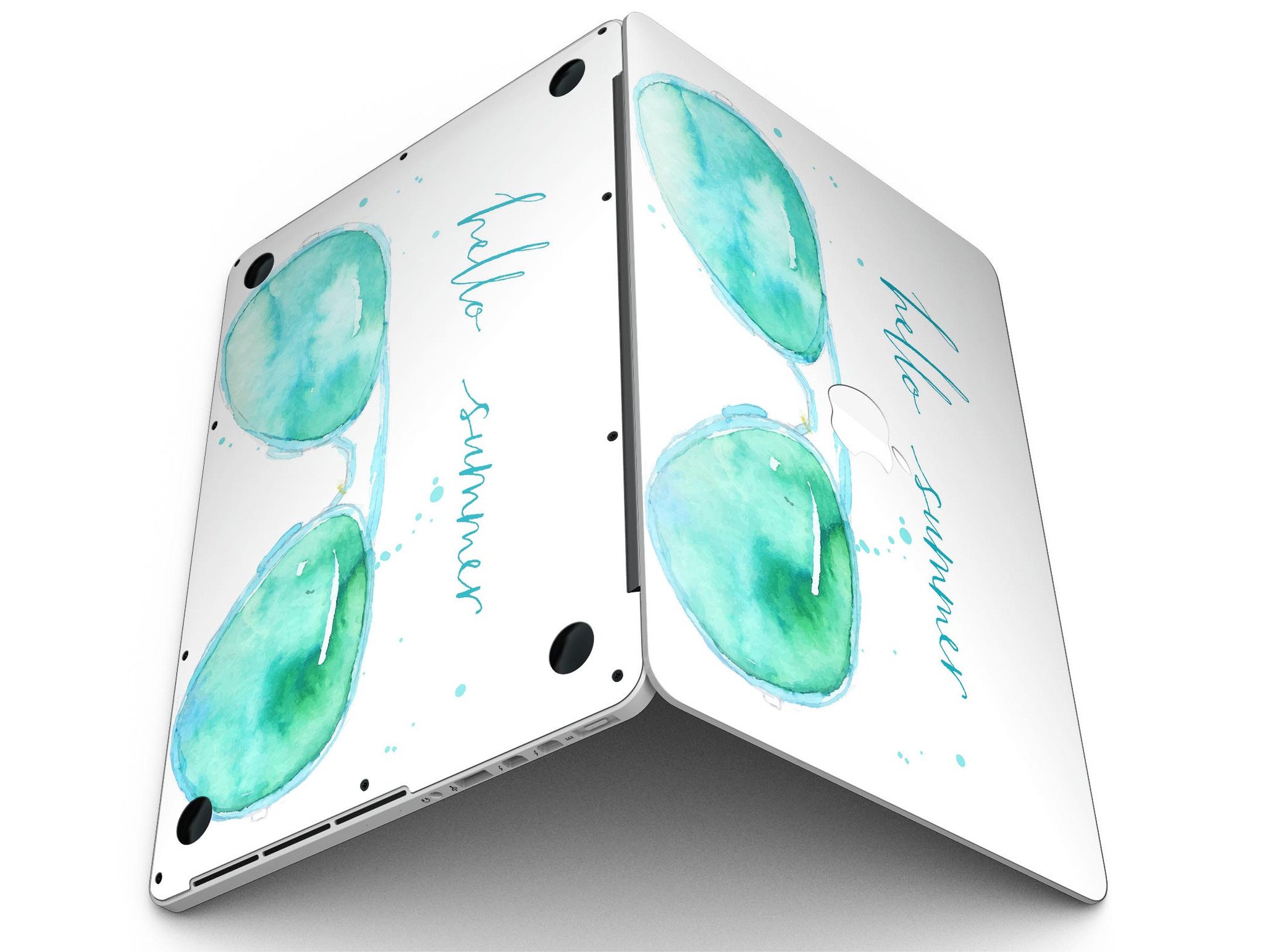 Hello Summer Sunglasses skin for MacBook Pro with Retina Display, showcasing vibrant summer design and premium vinyl material.