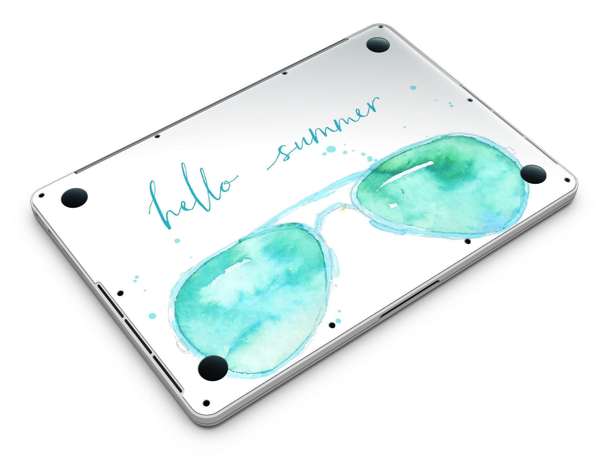 Hello Summer Sunglasses skin for MacBook Pro with Retina Display, showcasing vibrant summer design and premium vinyl material.