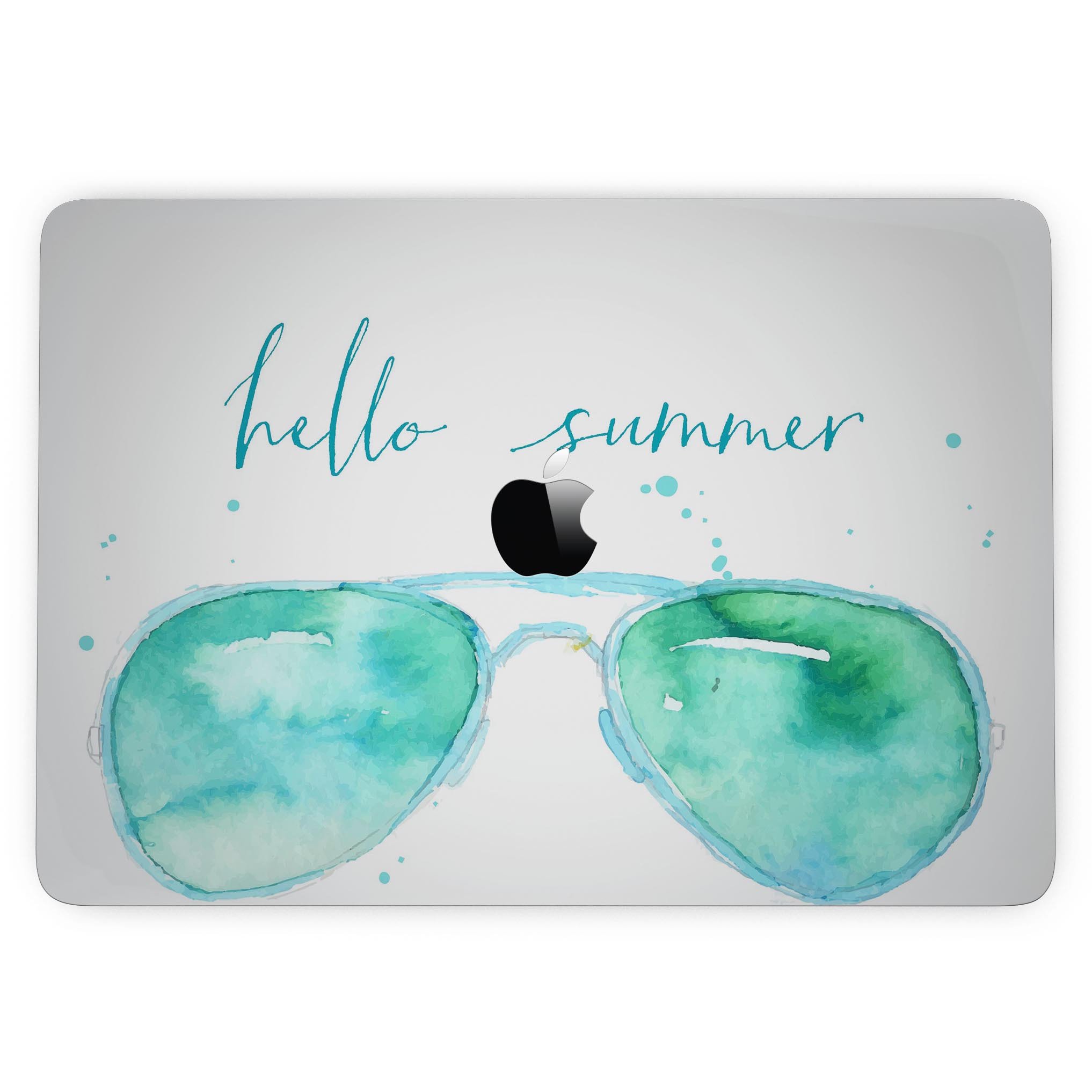 Hello Summer Sunglasses skin kit for MacBook Pro with Touch Bar, showcasing vibrant design and premium vinyl material.