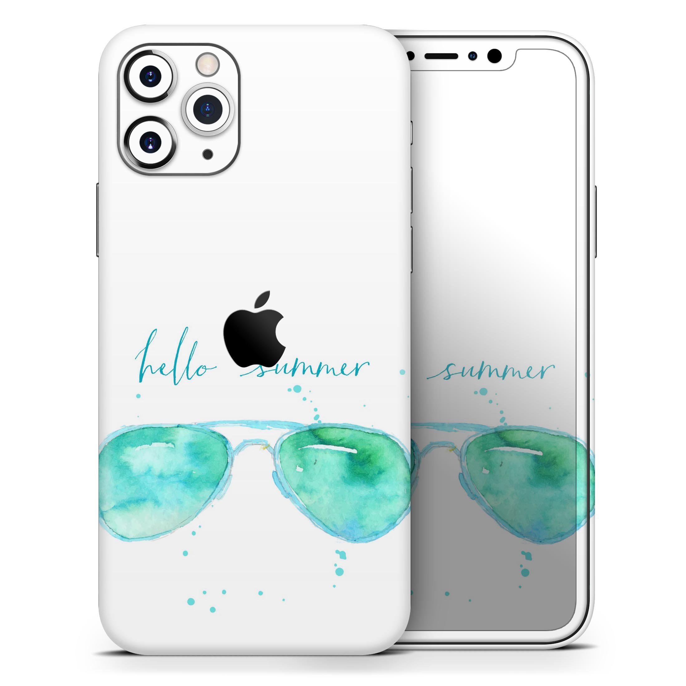 Hello Summer Sunglasses Skin-Kit for Apple iPhone, showcasing vibrant design and premium vinyl material.