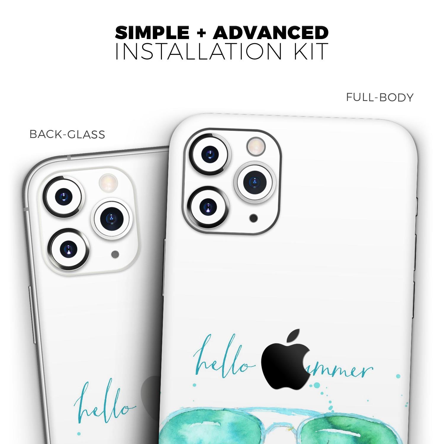 Hello Summer Sunglasses Skin-Kit for Apple iPhone, showcasing vibrant design and premium vinyl material.