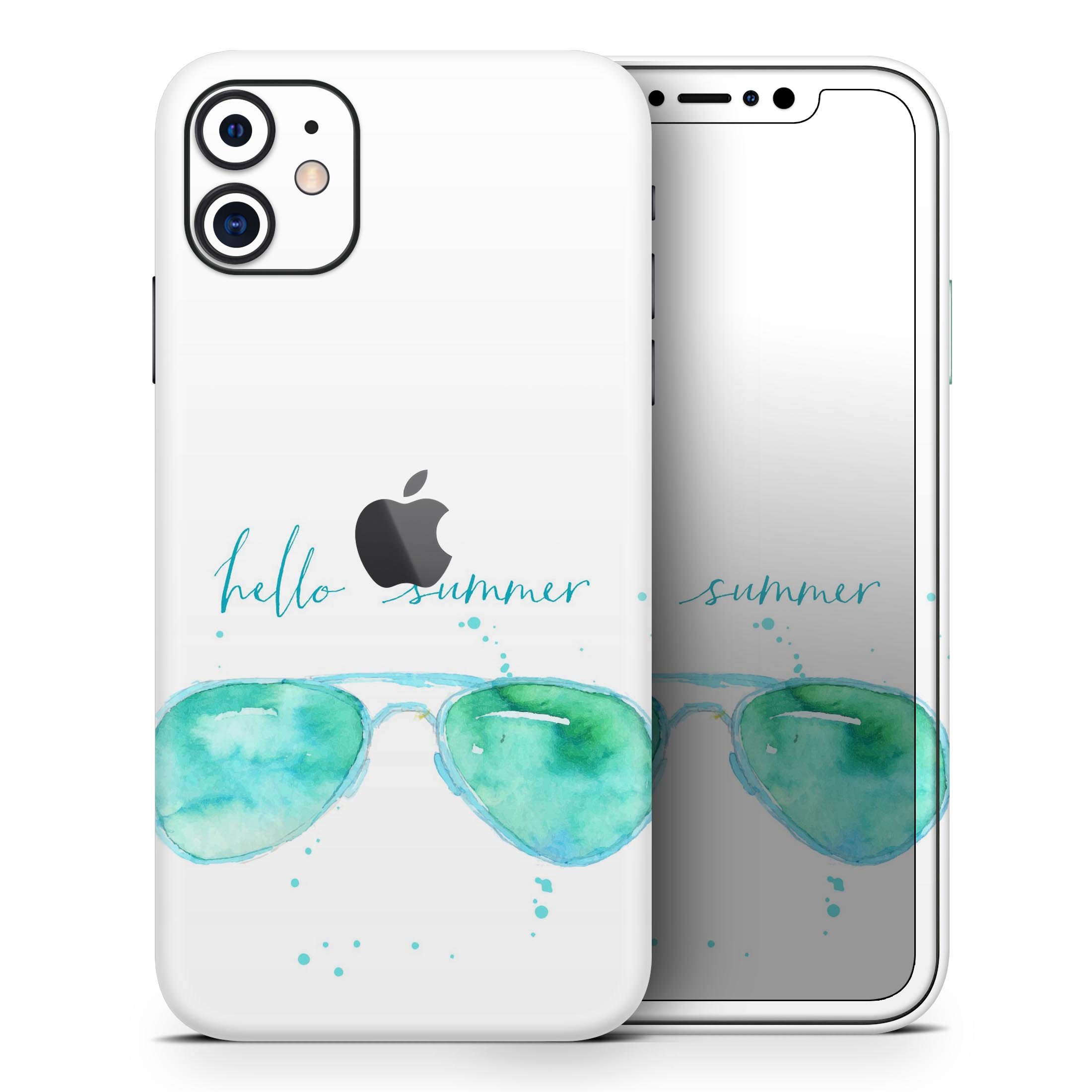 Hello Summer Sunglasses Skin-Kit for Apple iPhone, showcasing vibrant design and premium vinyl material.