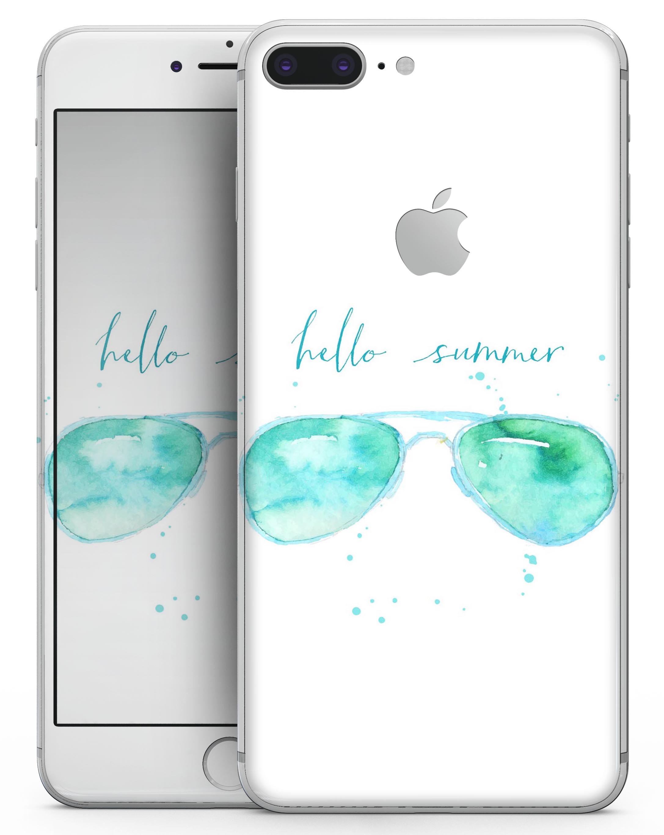 Hello Summer Sunglasses skin for iPhone 8 and 8 Plus, showcasing vibrant design and premium vinyl material.