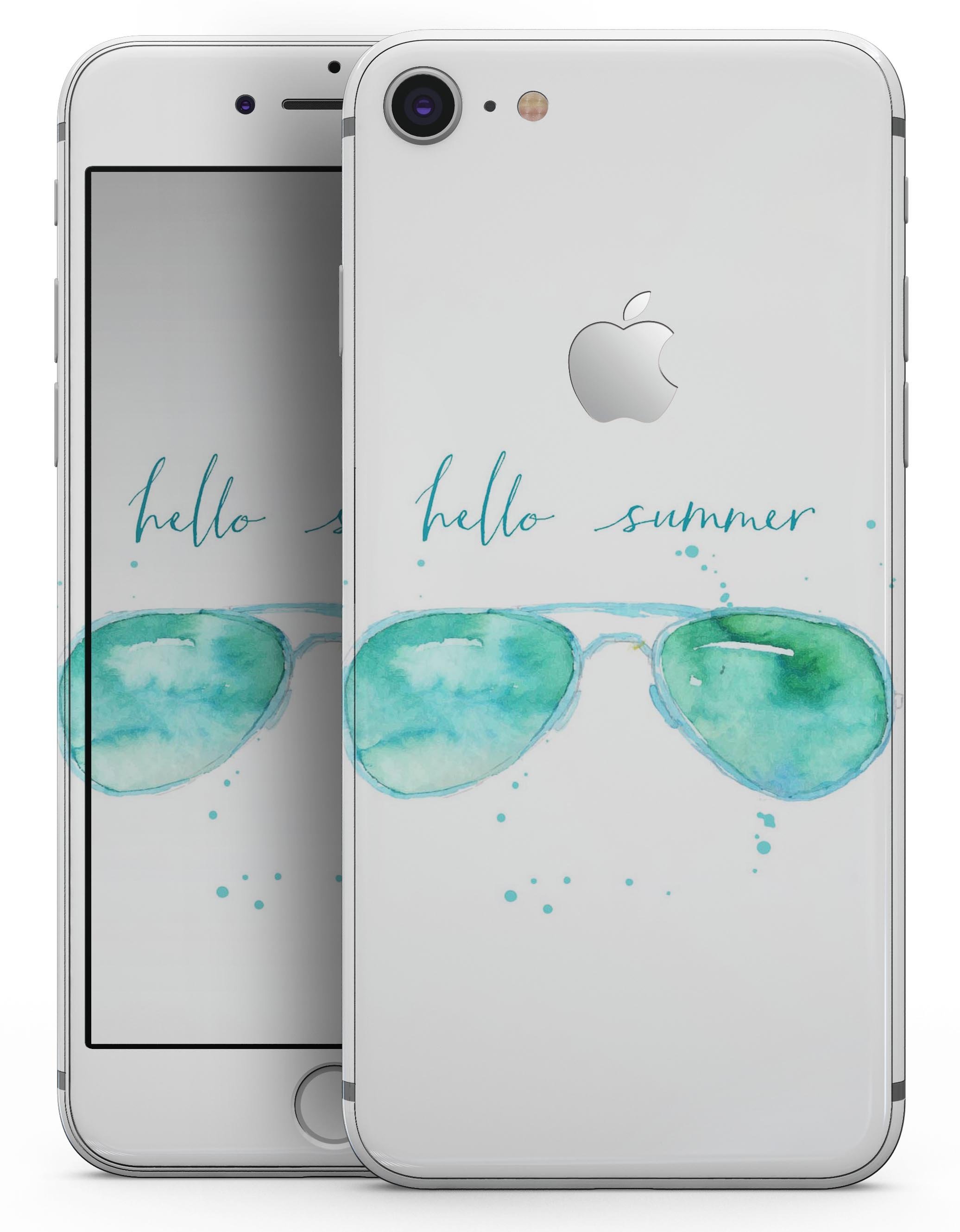 Hello Summer Sunglasses skin for iPhone 8 and 8 Plus, showcasing vibrant design and premium vinyl material.