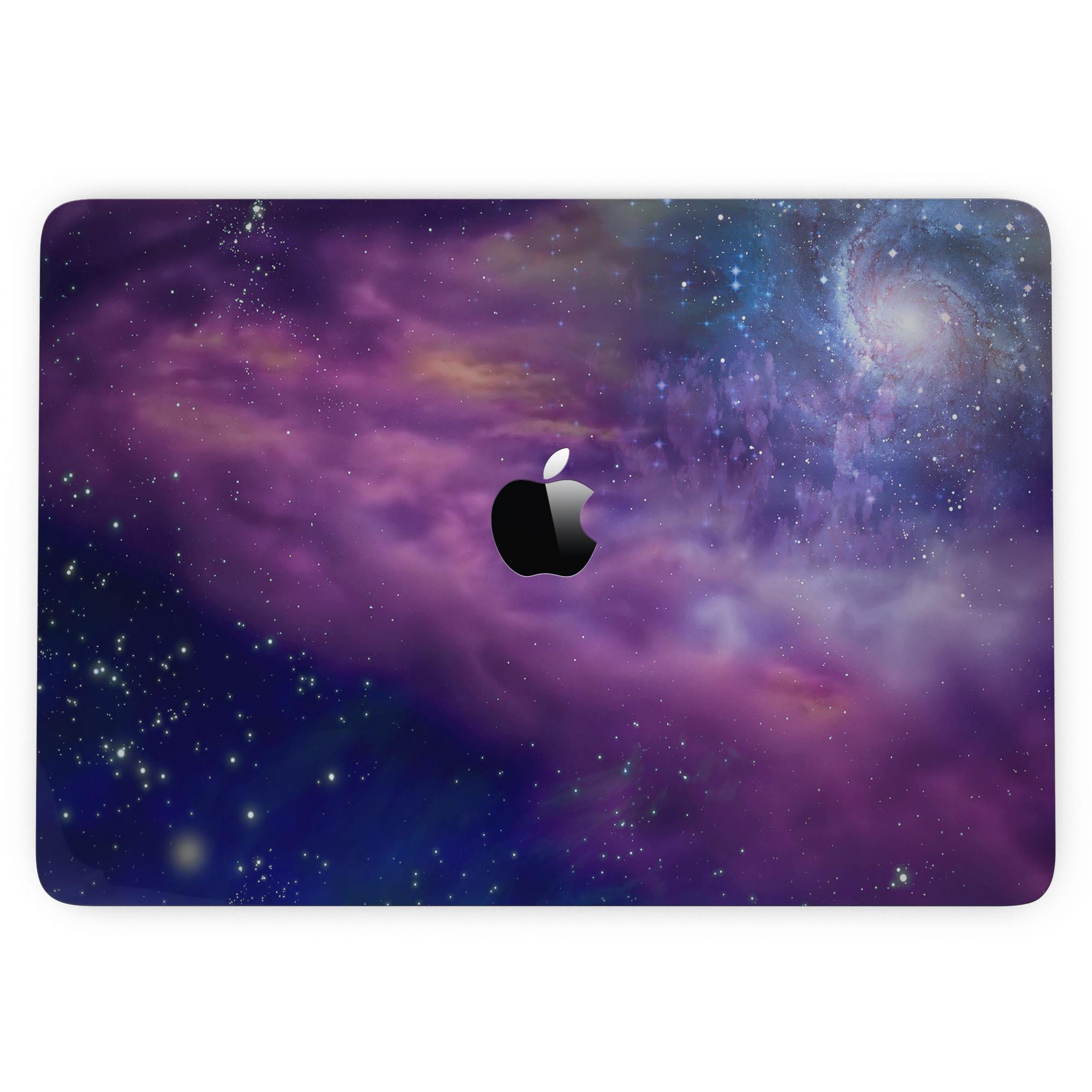 Stylish MacBook Pro with Touch Bar skin featuring a vibrant space adventure design, showcasing its sleek fit and premium vinyl material.