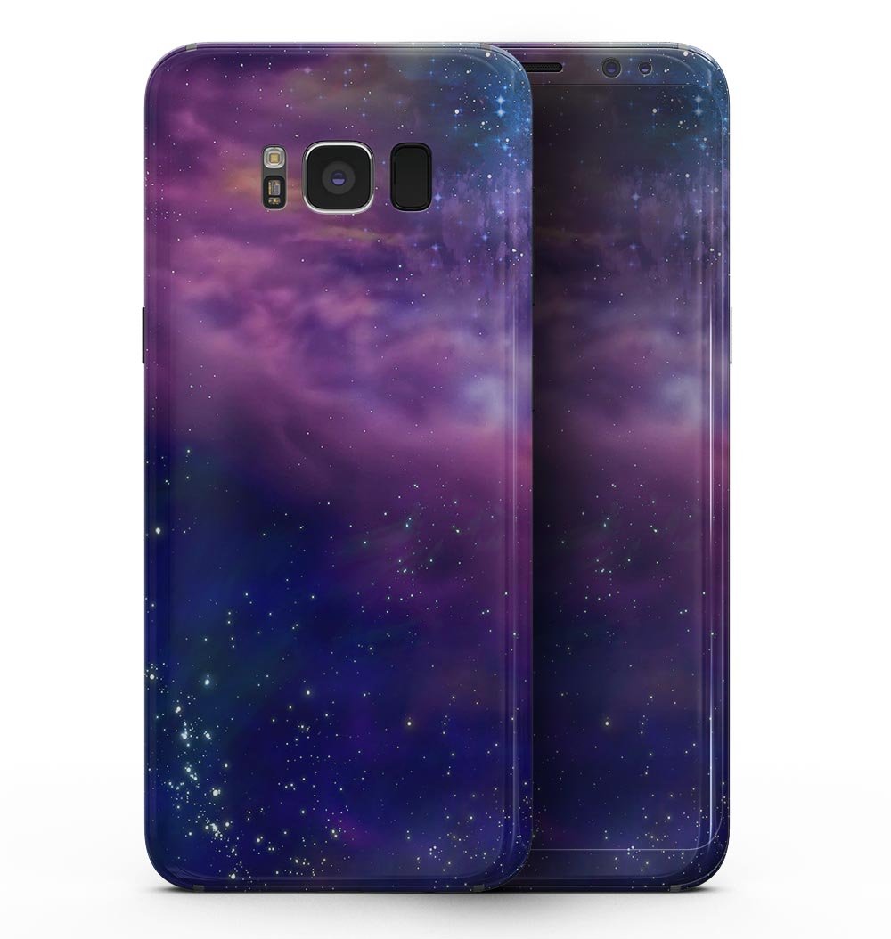 Samsung Galaxy S8 with a stylish full-body skin, showcasing its sleek design and vibrant colors.