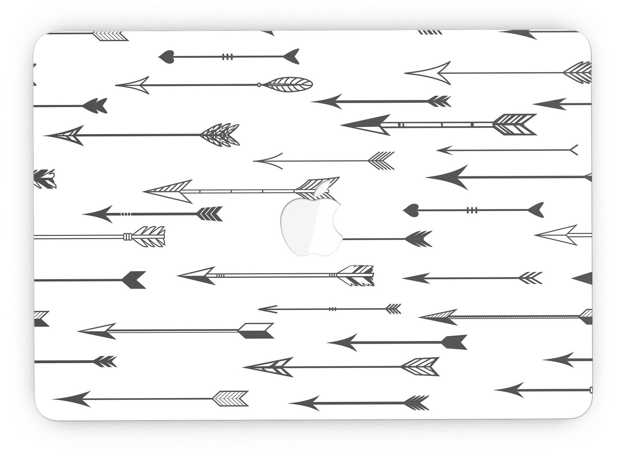 Stylish Hipster Arrow Pattern skin for MacBook Pro with Retina Display, showcasing vibrant arrows on a sleek vinyl surface.