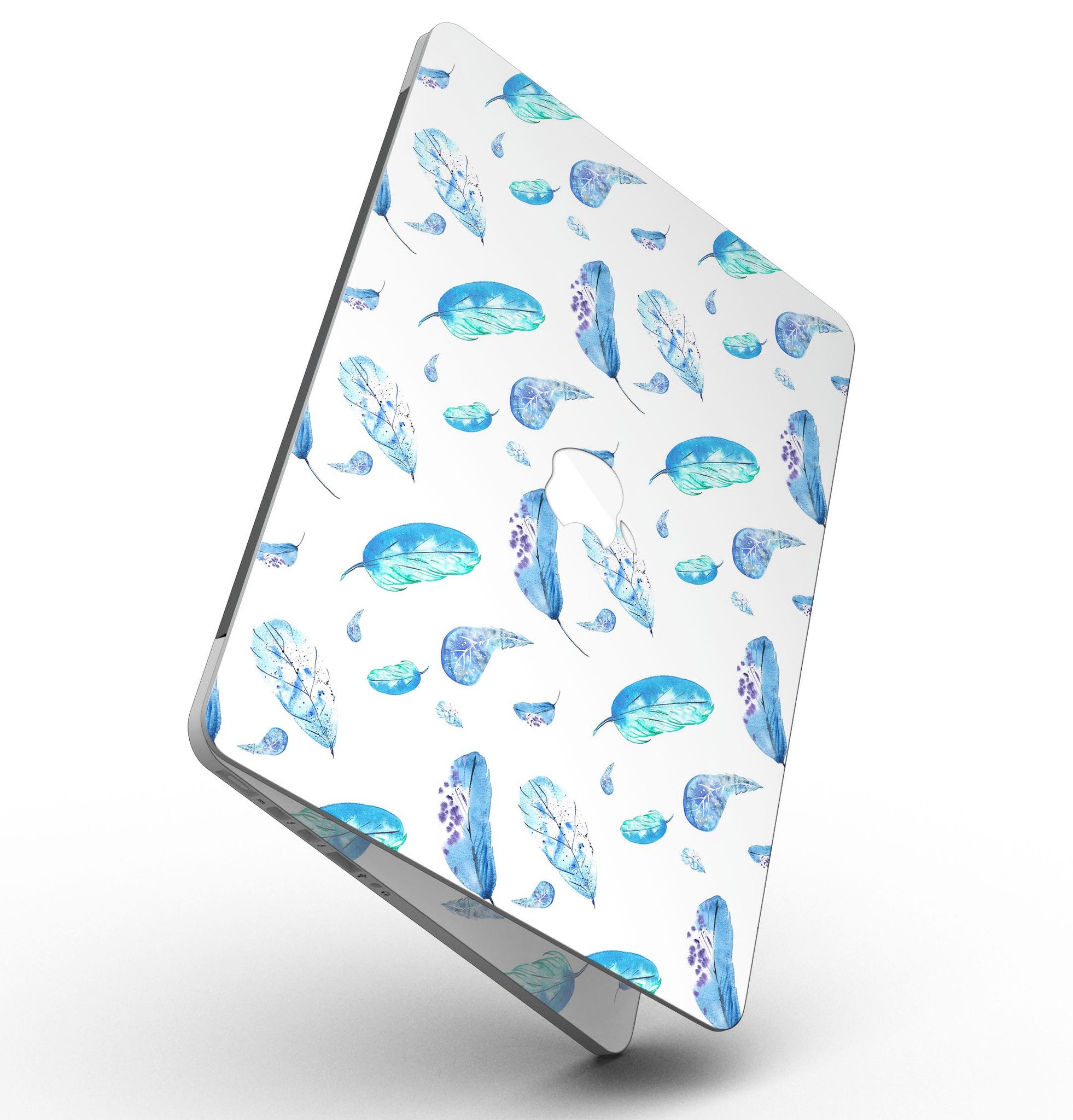 Stylish Hipster Feather Pattern skin for MacBook Pro with Retina Display, showcasing vibrant colors and a sleek design.