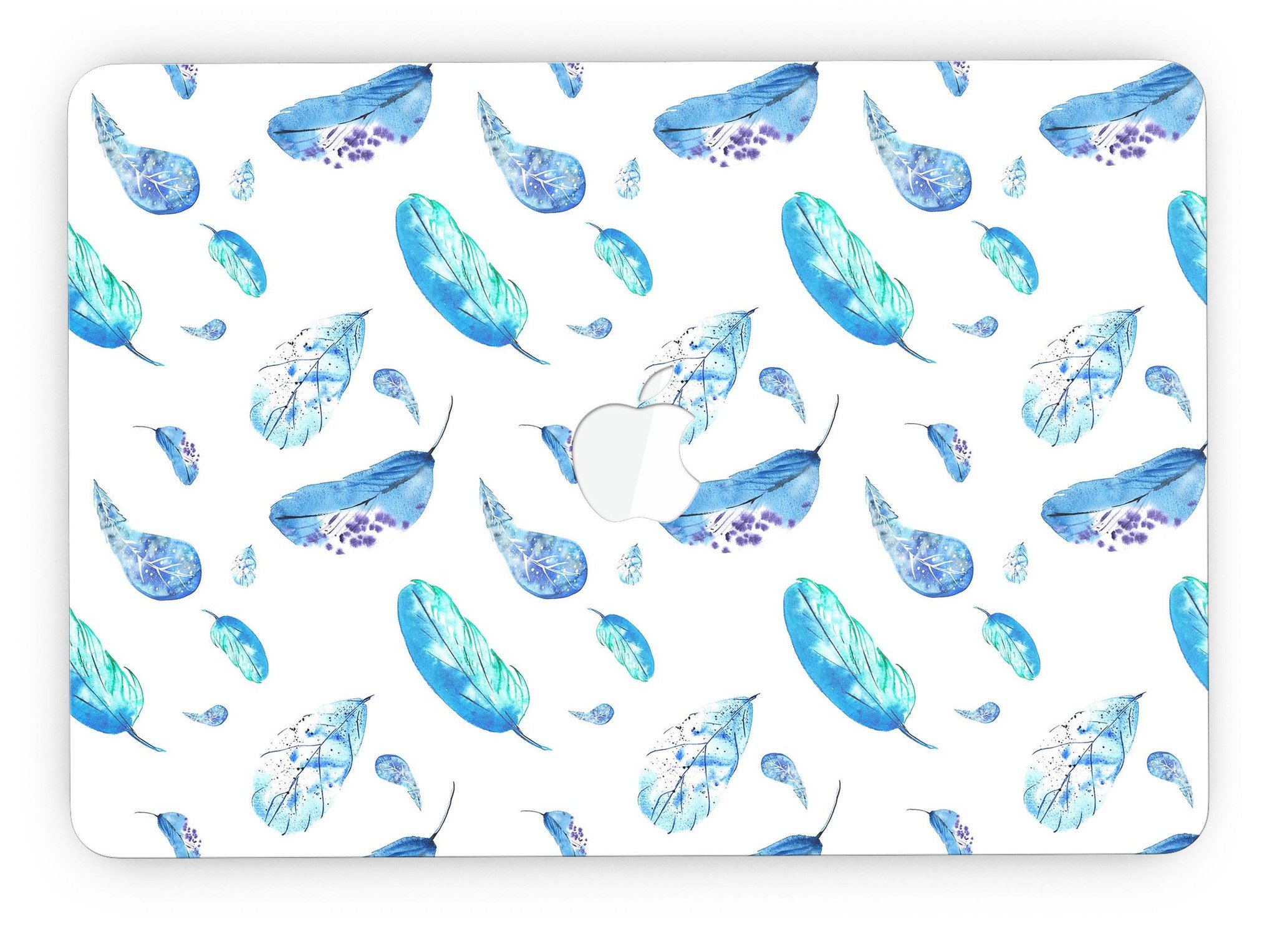 Stylish Hipster Feather Pattern skin for MacBook Pro with Retina Display, showcasing vibrant colors and a sleek design.