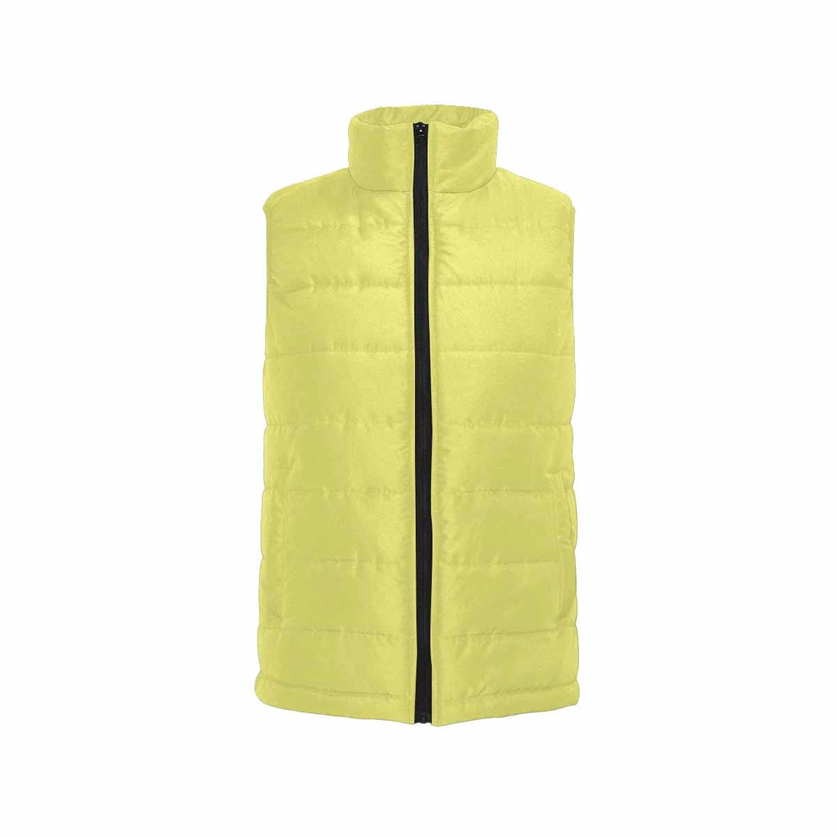 Honeysuckle Yellow Men's Padded Vest featuring a quilted design and zipper closure, perfect for layering in cool weather.