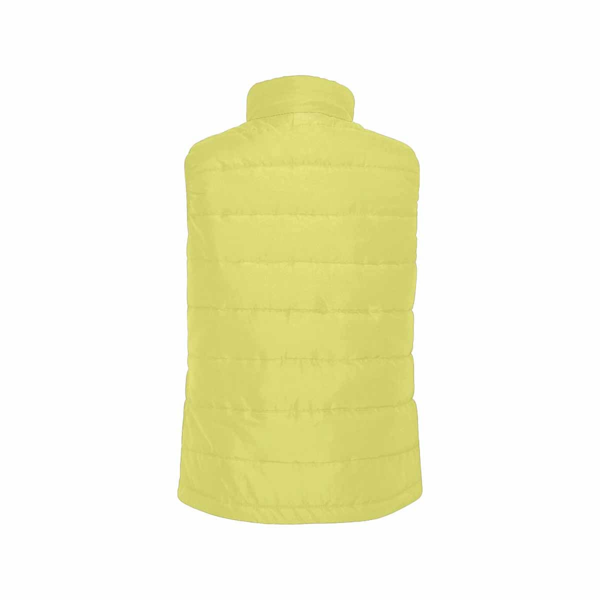 Honeysuckle Yellow Men's Padded Vest featuring a quilted design and zipper closure, perfect for layering in cool weather.