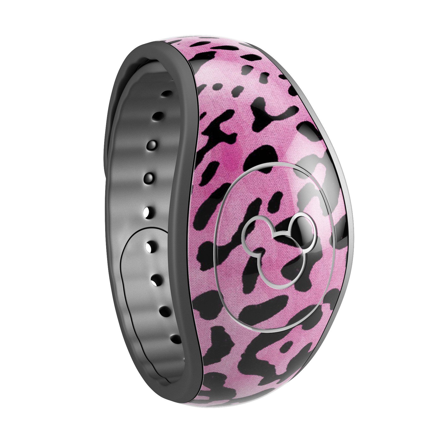 Hot Pink Cheetah Animal Print Decal Skin Wrap Kit designed for Disney Magic Band, showcasing vibrant colors and stylish animal print.