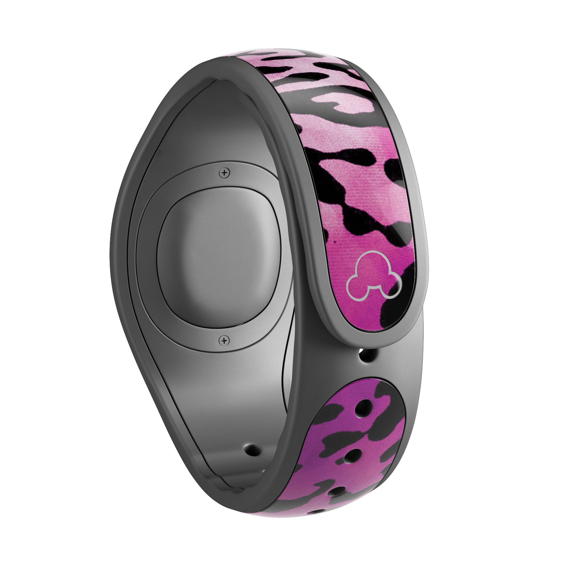 Hot Pink Cheetah Animal Print Decal Skin Wrap Kit designed for Disney Magic Band, showcasing vibrant colors and stylish animal print.