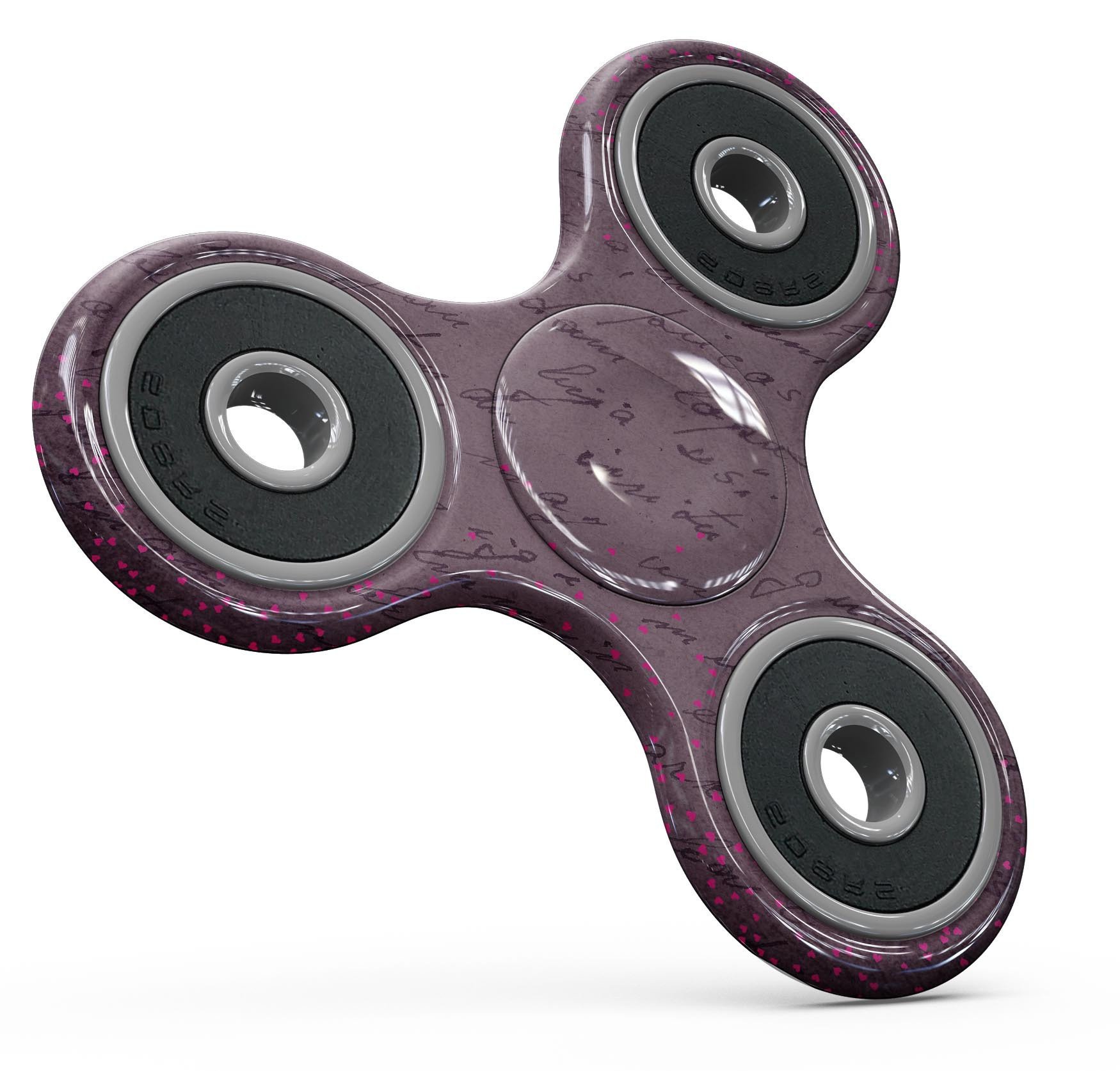 Purple fidget spinner with patterns.